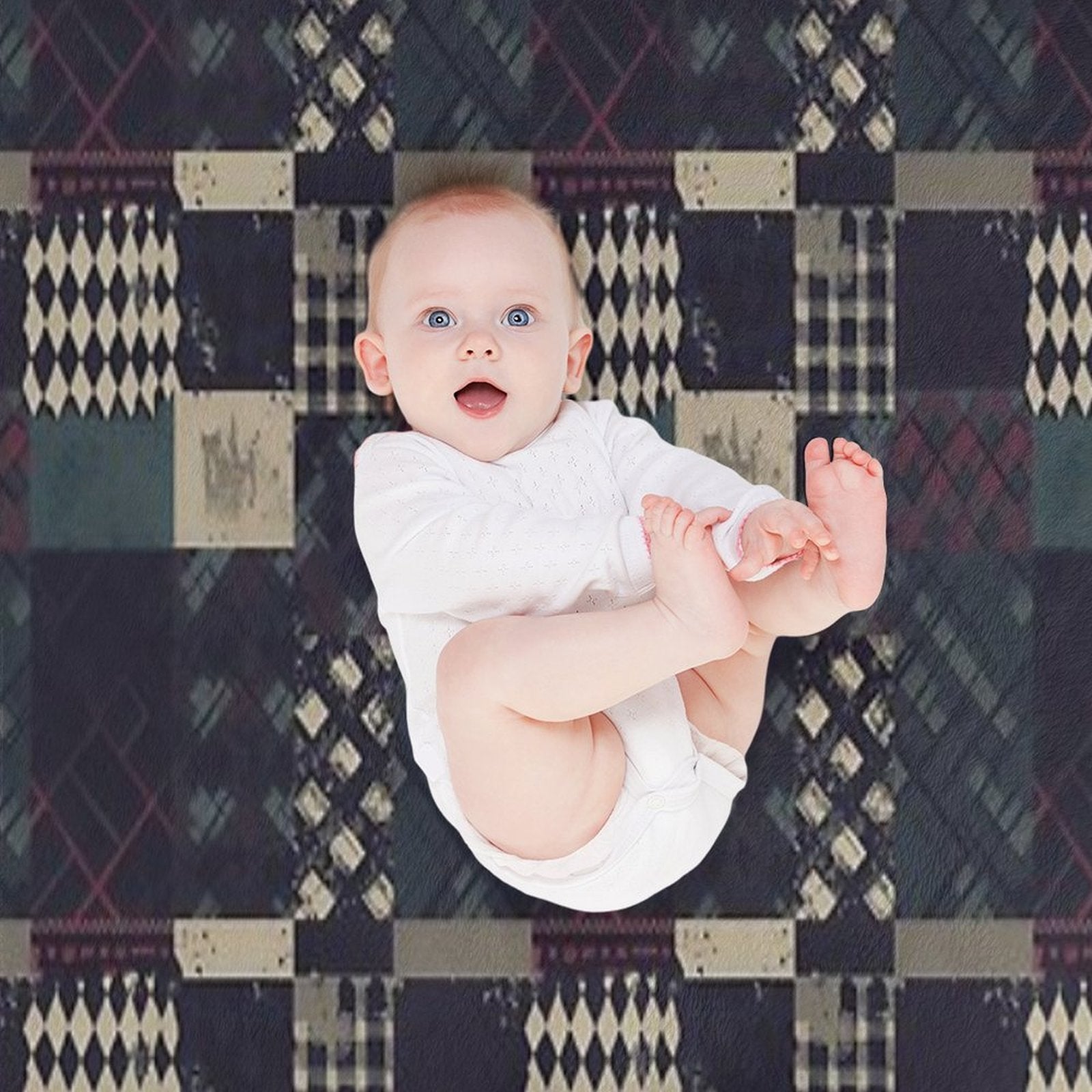 Grunge Tartan Patchwork Multi-functional Throw Blanket