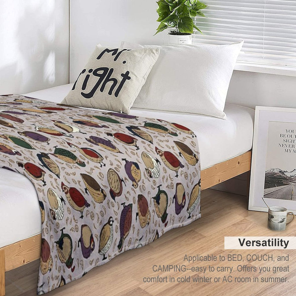 Rustic Quail (Now With More Quail!) Durable Throw Blanket