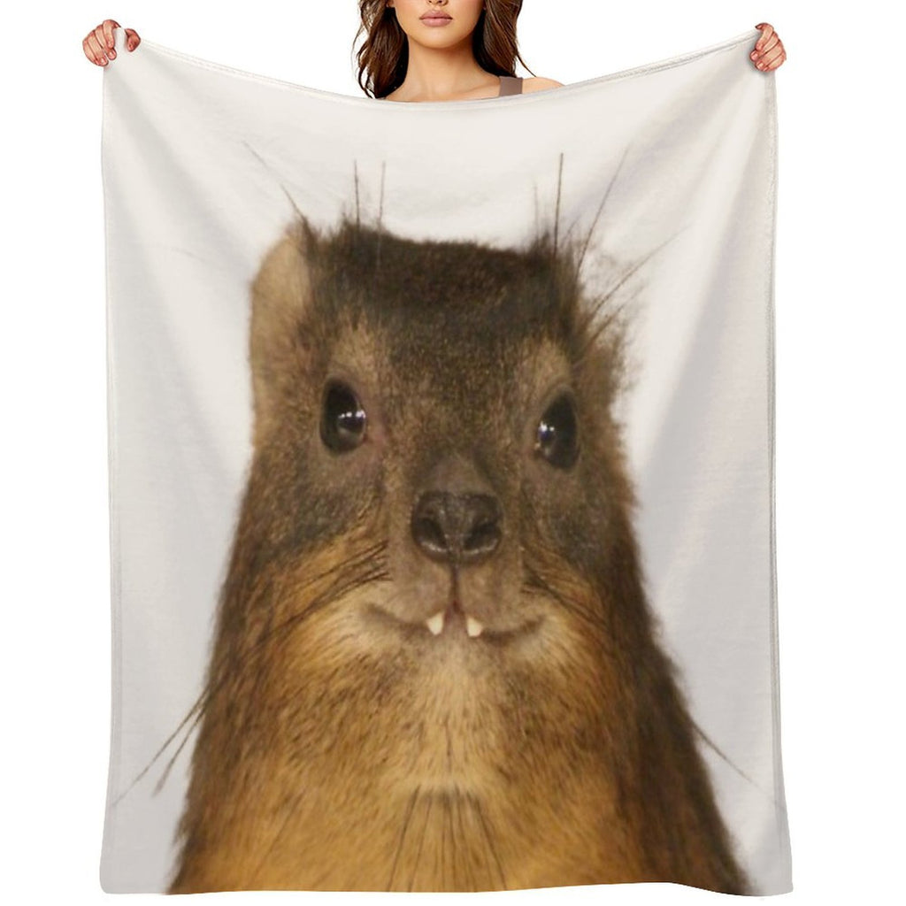 Rock Hyrax Photo - Dassie  Cute Vampire Potato Travel-friendly Throw Blanket