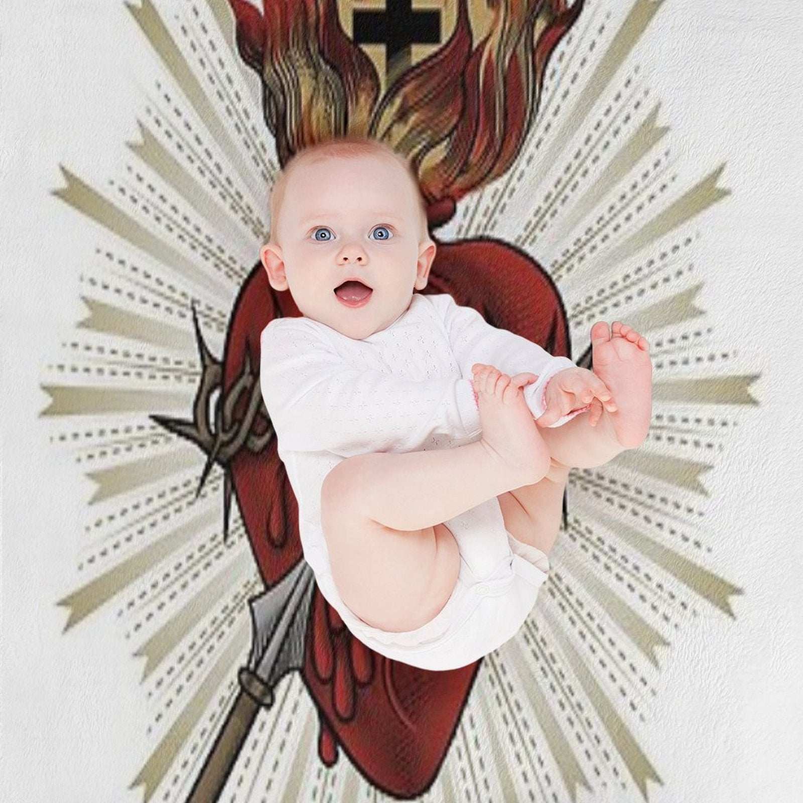 Sacred Heart of Jesus Christ Sustainable Throw Blanket