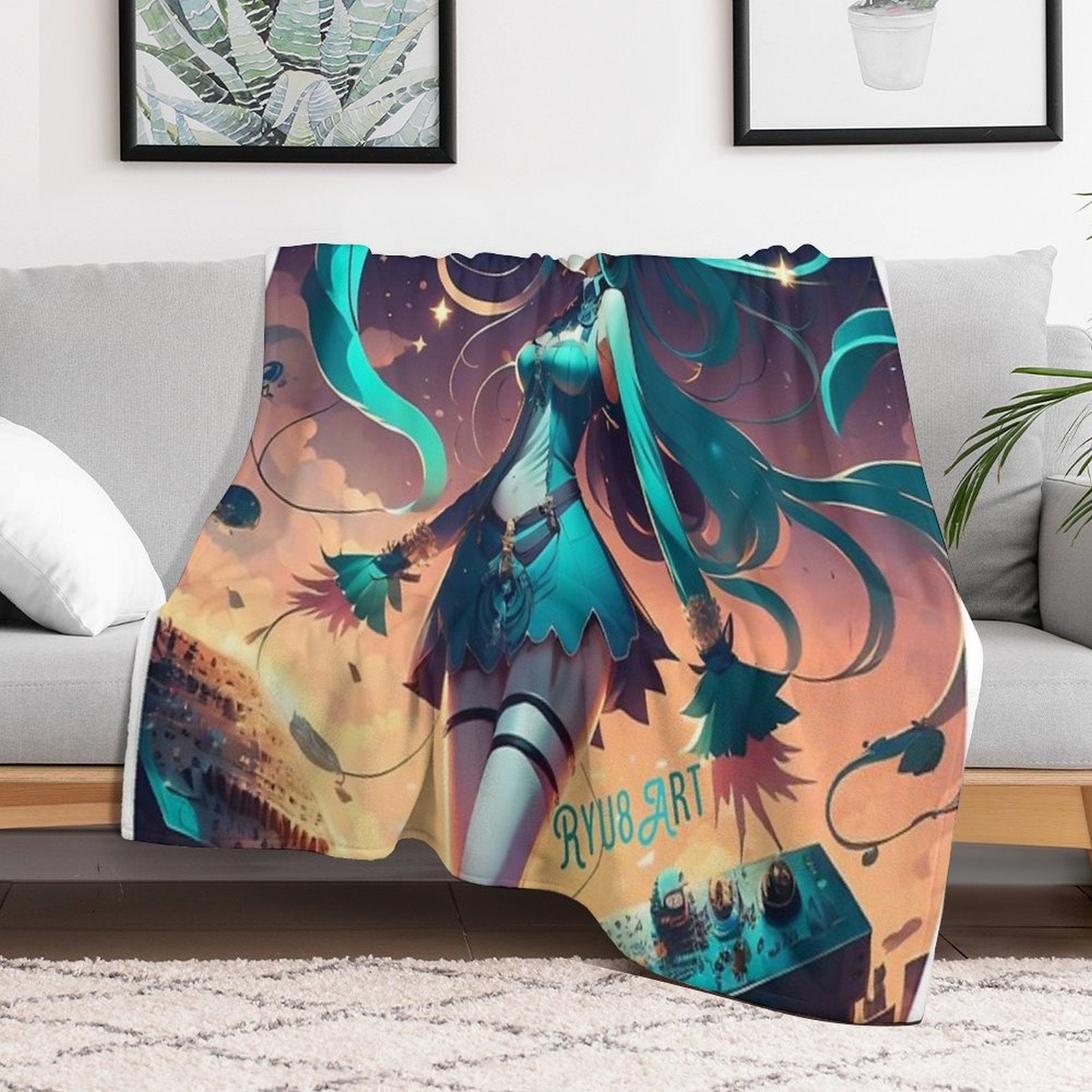 Hatsune Miku Shrink-resistant Throw Blanket