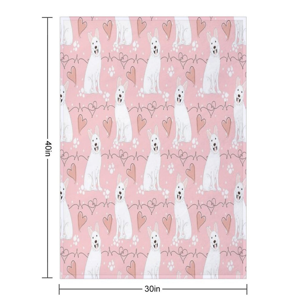 LOVE White German Shepherd Premium Throw Blanket