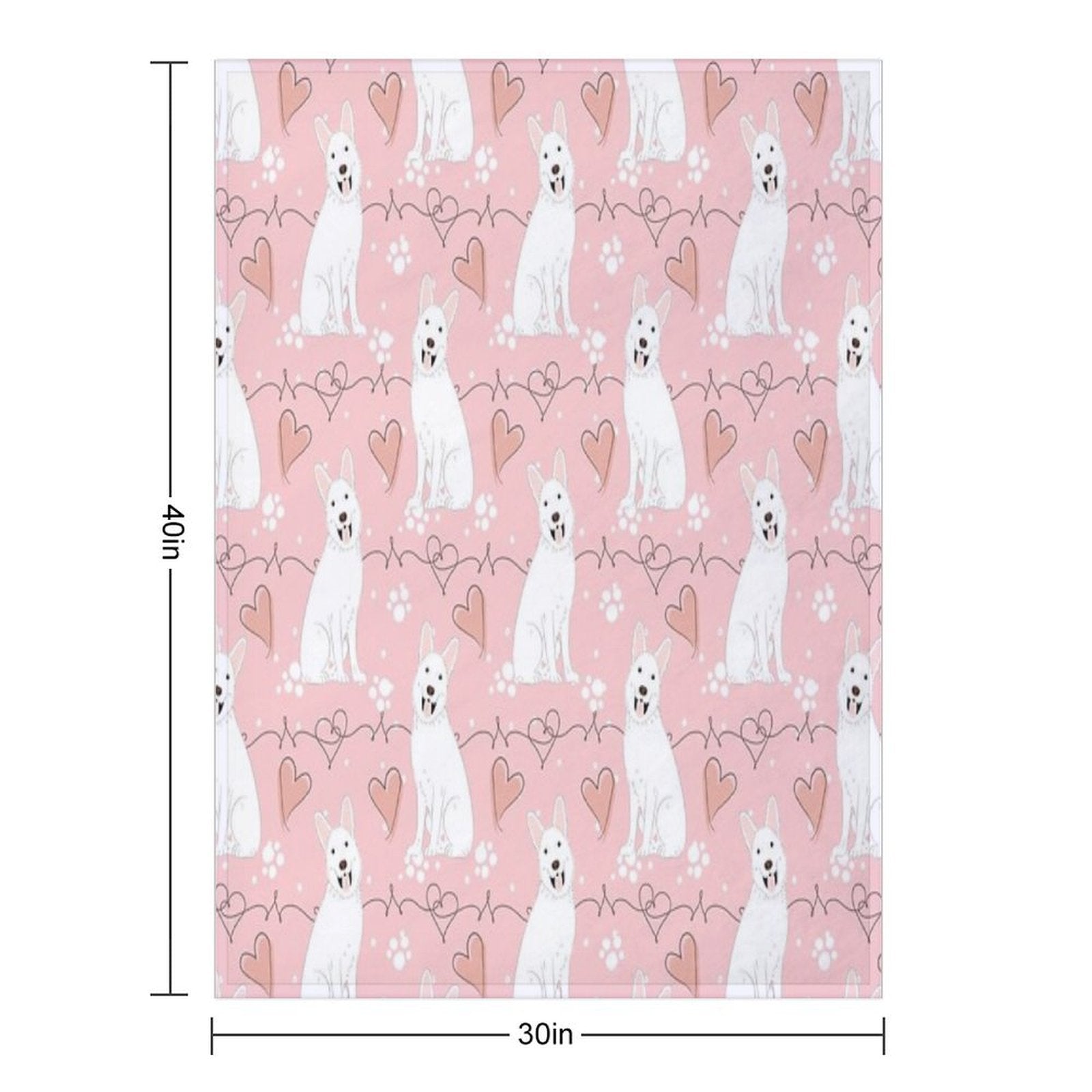 LOVE White German Shepherd Premium Throw Blanket