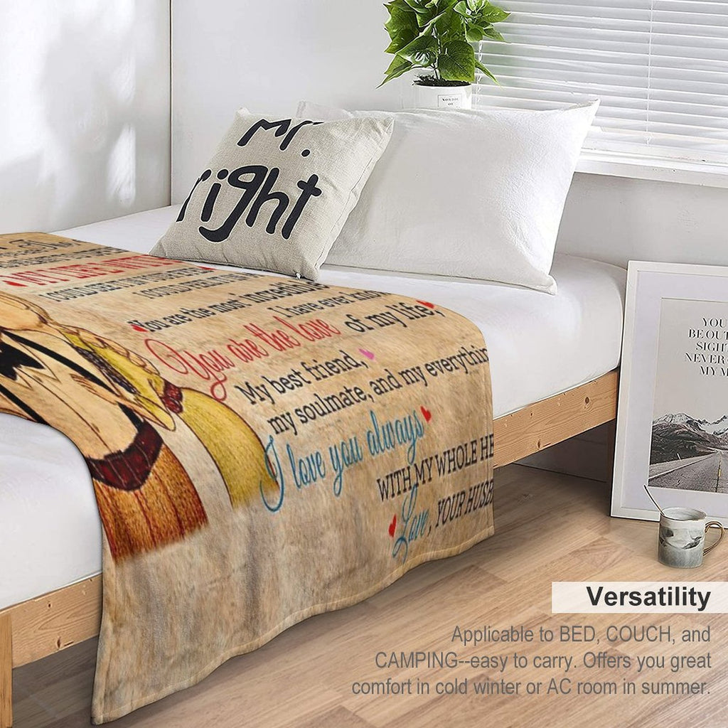 Carl And Ellie To My Wife I Love You Always With My Whole Heart, Valentines Gift For Wife Premium Throw Blanket
