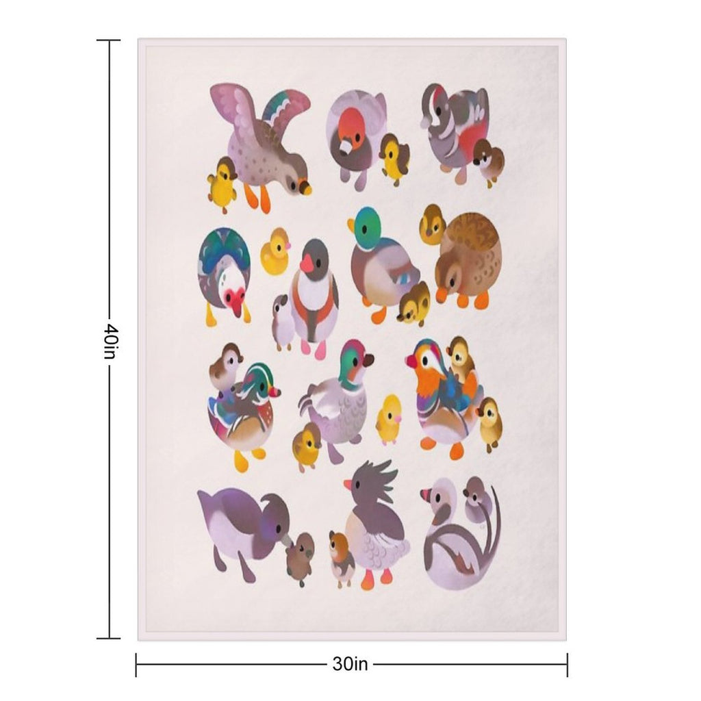 Duck And Duckling All-season Throw Blanket