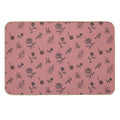Flower Pattern PinkRed Back  Absorbent Bath Mat