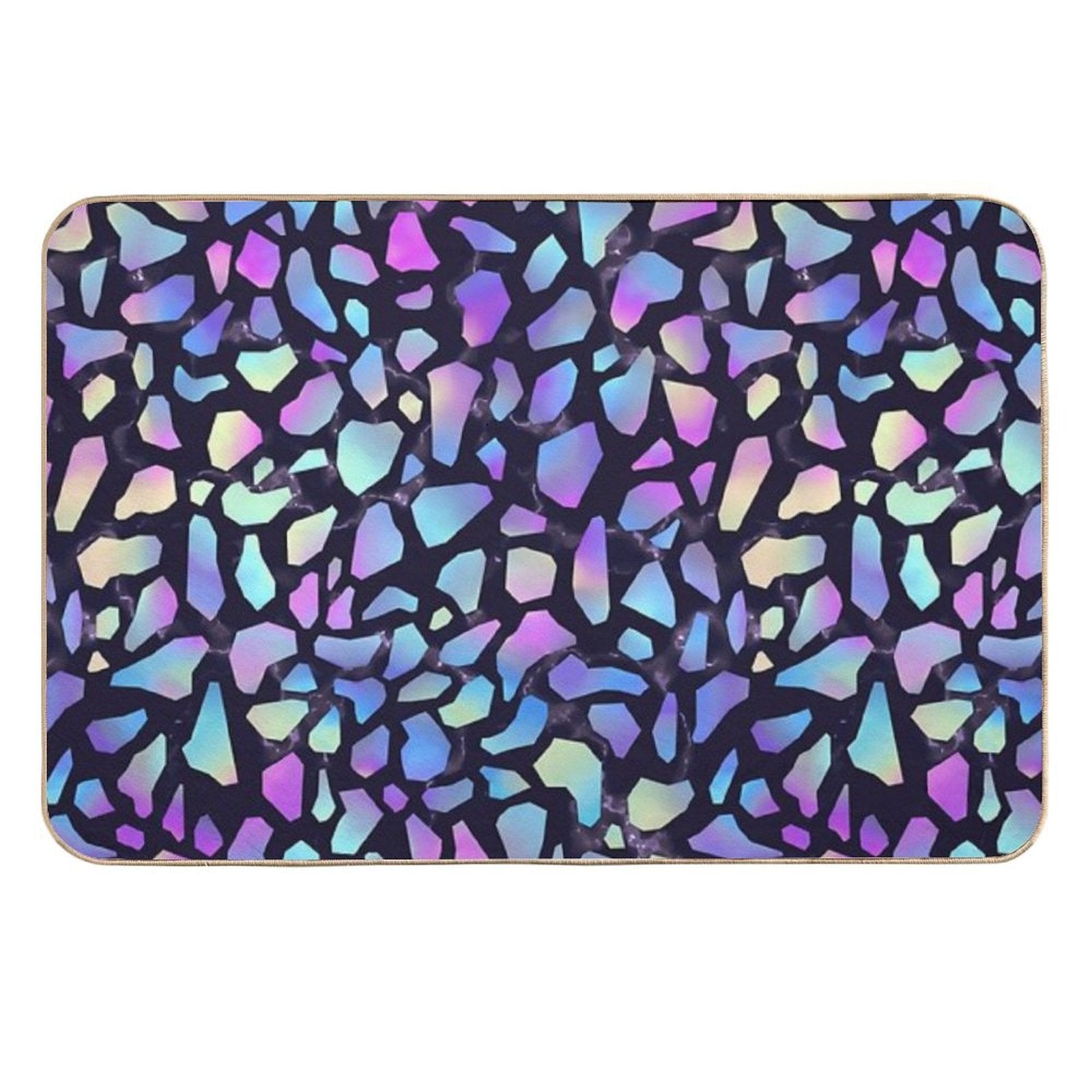 Iridescent Terrazzo Dark  Pet-Safe Bath Mat