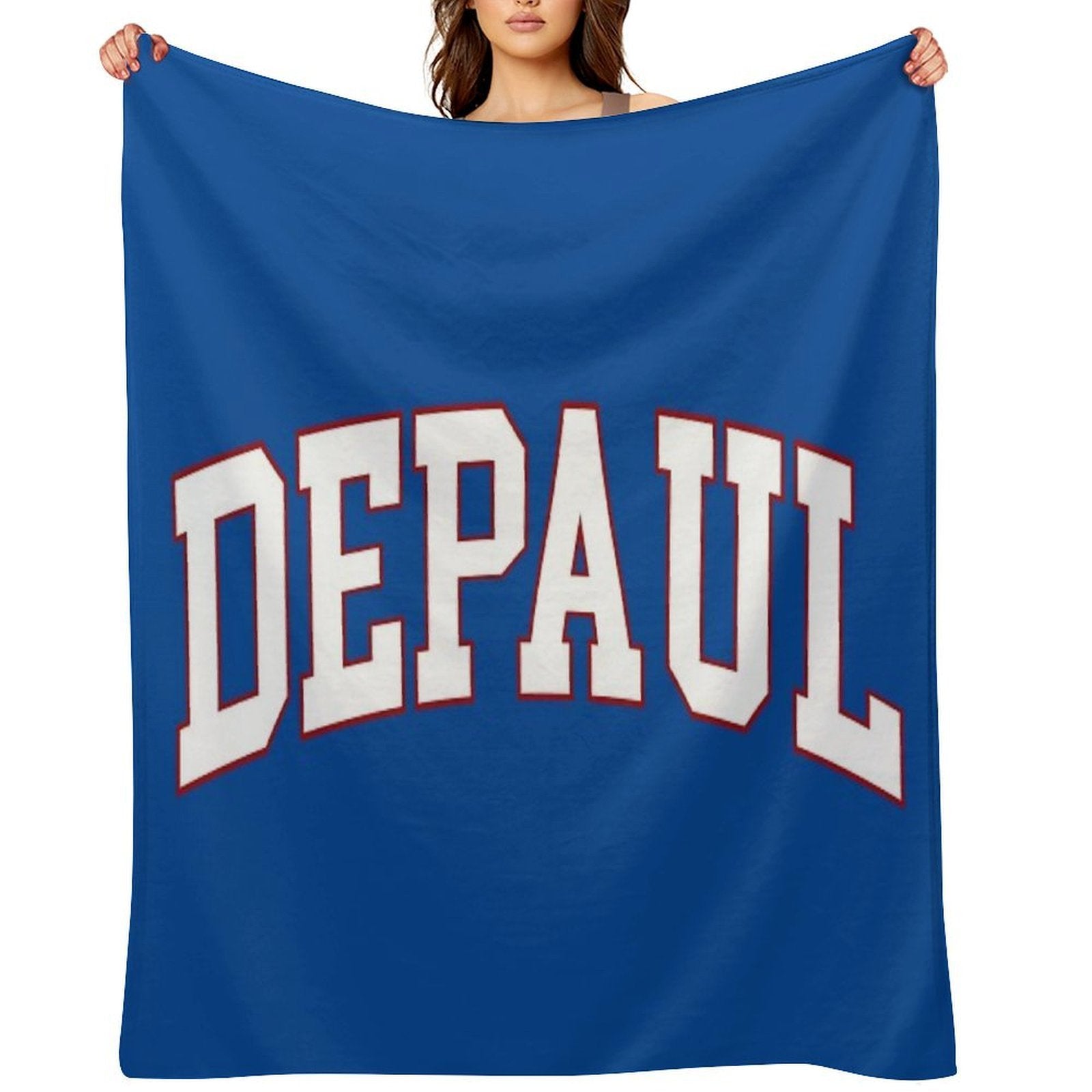 Depaul - Varisty Font Curved Easy Care Throw Blanket