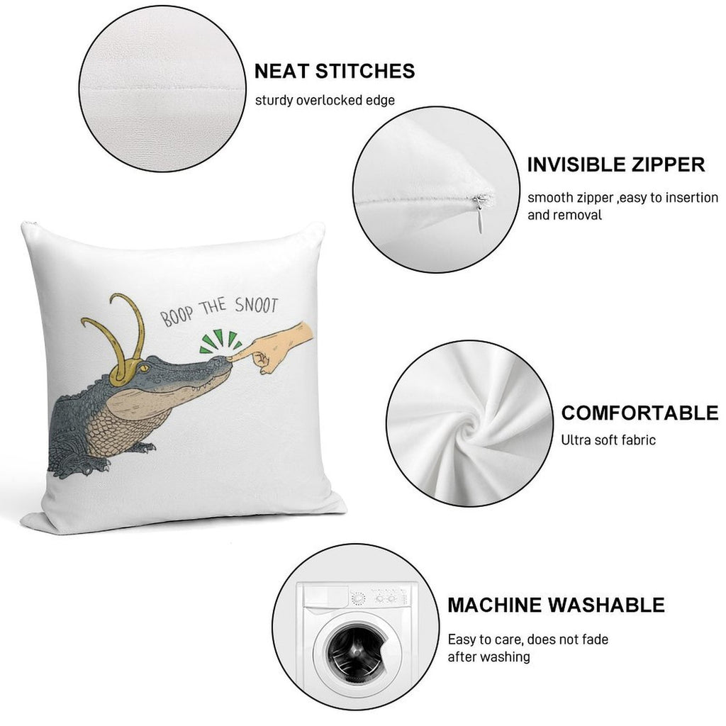 Alligator Loki Boop The Snoot Soft Luxury Feel Throw Pillow