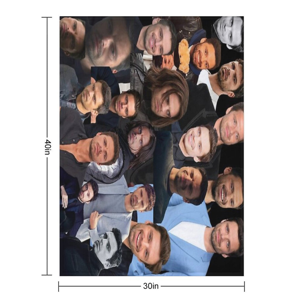 Seb Stan Collage Durable Throw Blanket