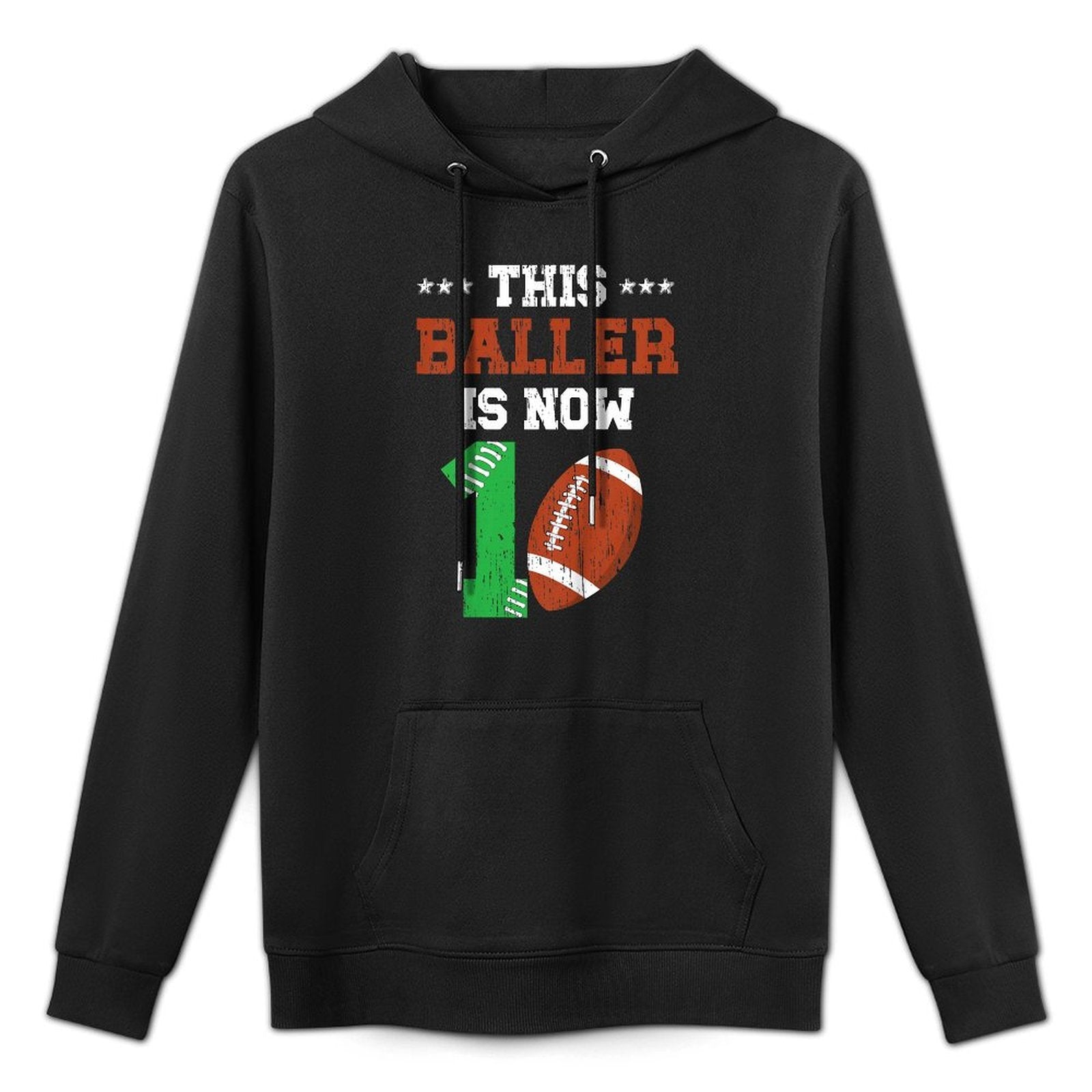 Kids 1st Birthday Party Football Boy One Year Old Football Player Cotton-Polyester Blend Hoodie