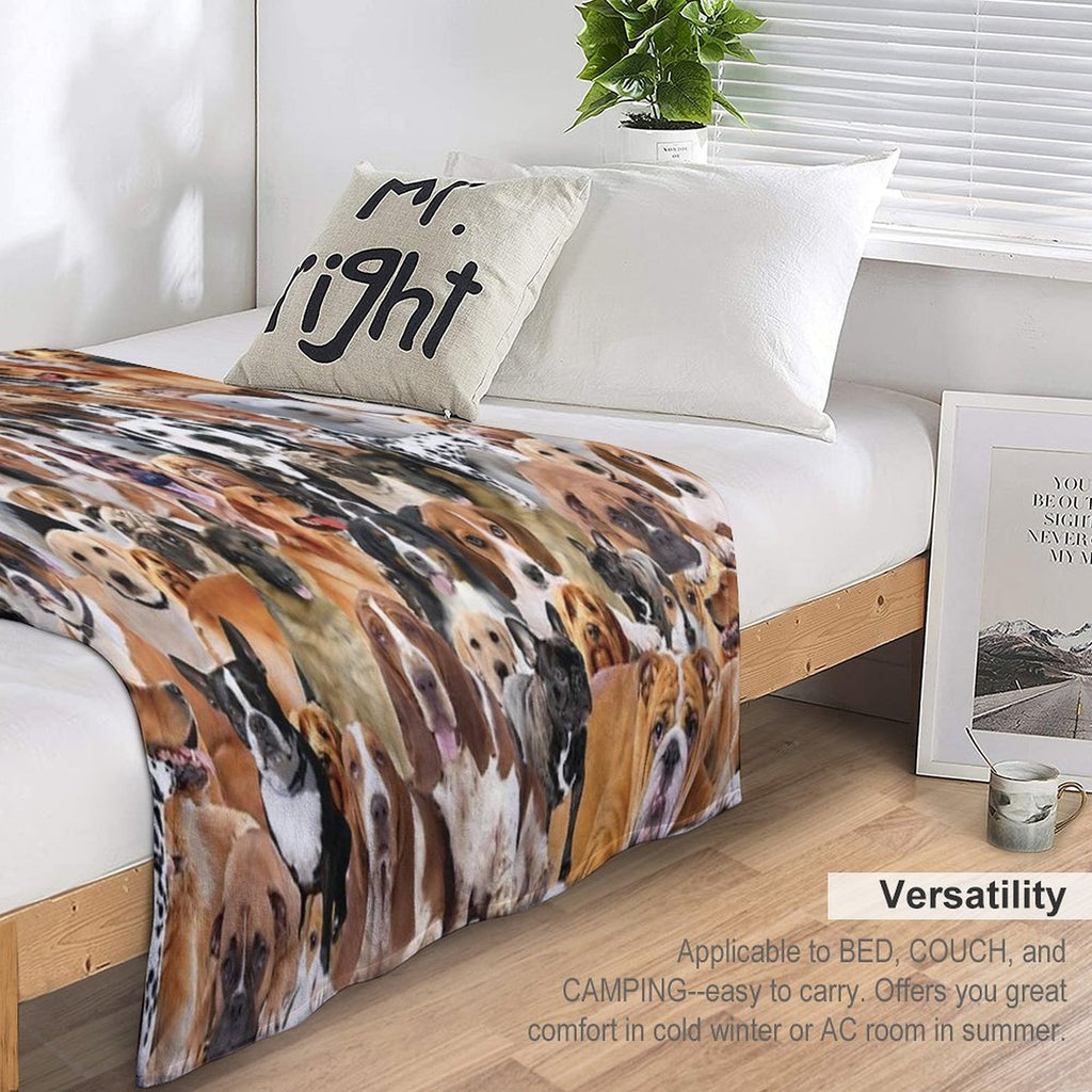 Dogs All Over Different Breed Dog Montage Design Durable Throw Blanket