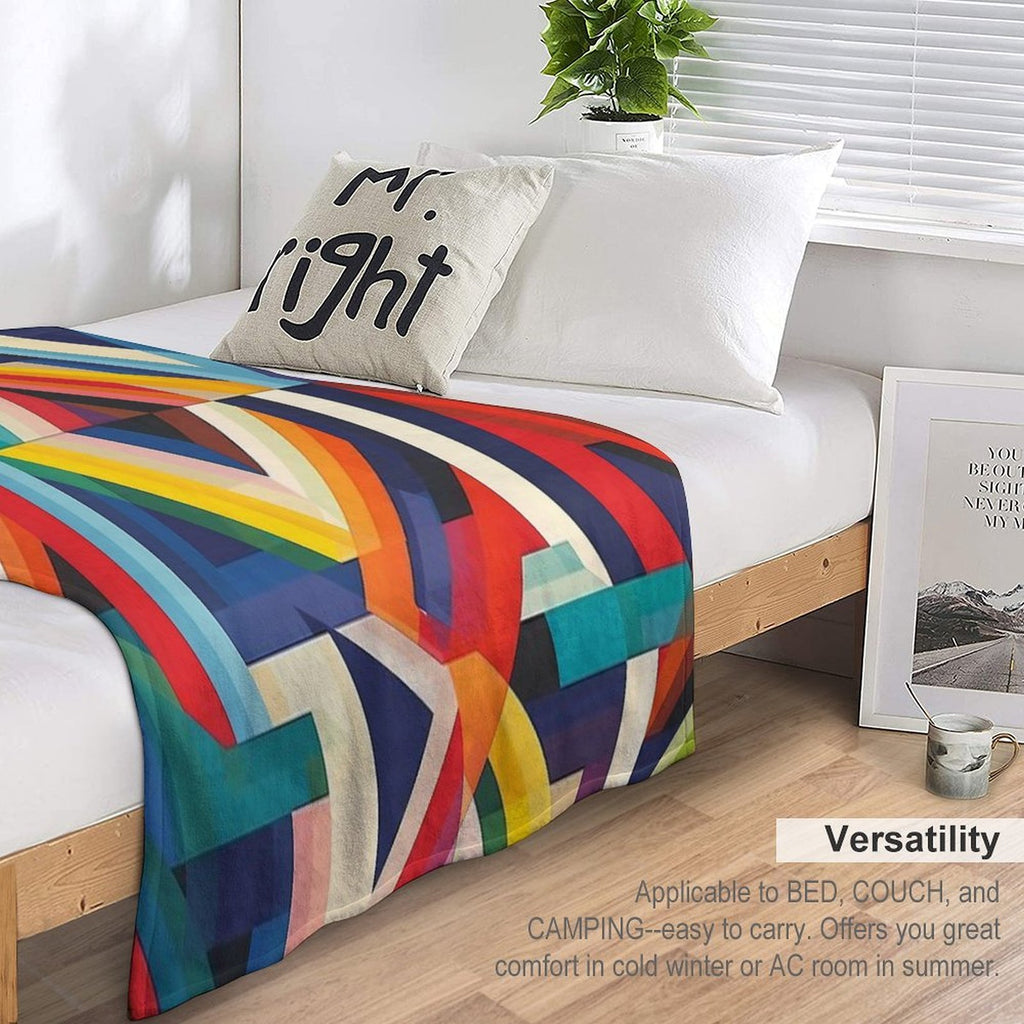 Geometric Patterns in Rainbow Colors V.4 Durable Throw Blanket