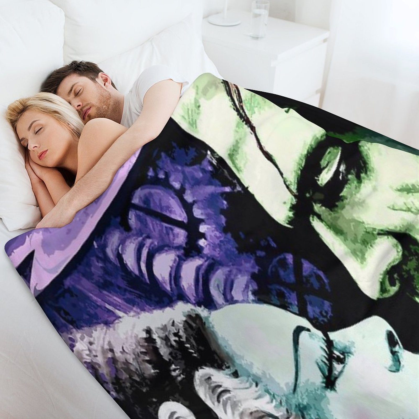 Bride & Frankie Monsters in Love Velvety-soft Throw Blanket