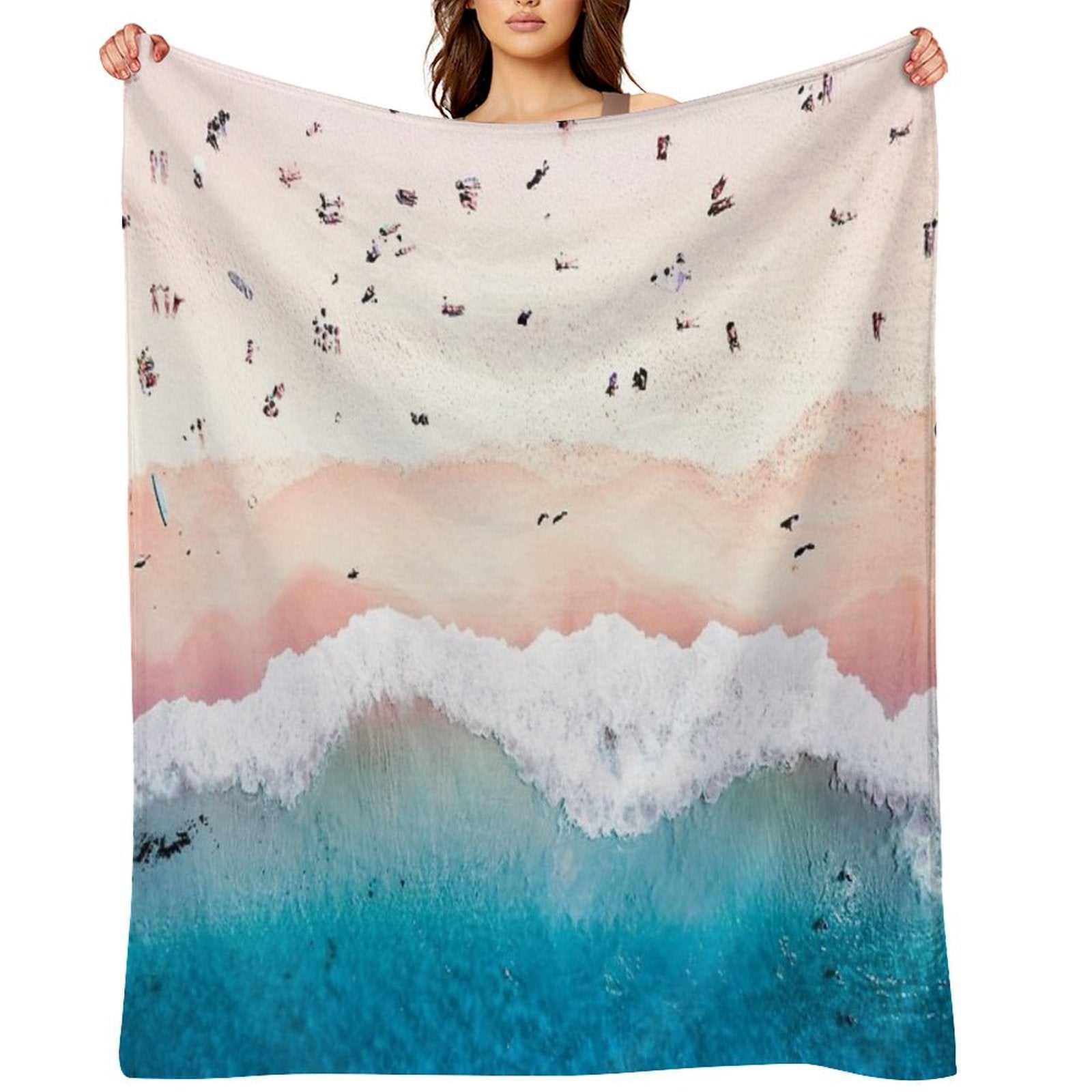 Aerial Sandy Beach Multi-functional Throw Blanket
