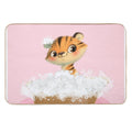 Cute Baby Tiger in A Bathtub, Girls Bathroom Print, Baby Animals in Tub, Whimsy Animal, Kids Bathroom Art  Easy Maintenance Bath Mat