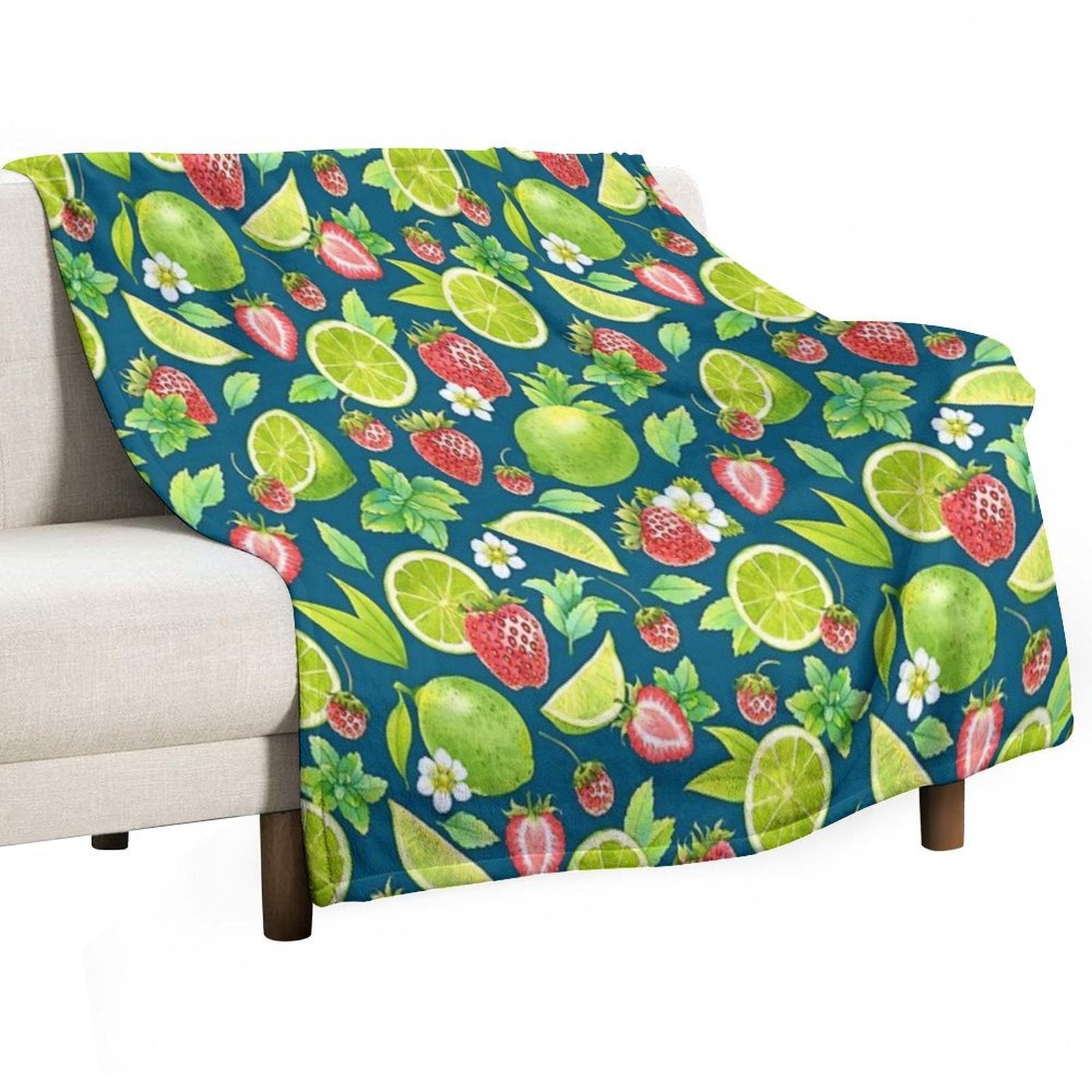 Strawberry And Lime Premium Throw Blanket