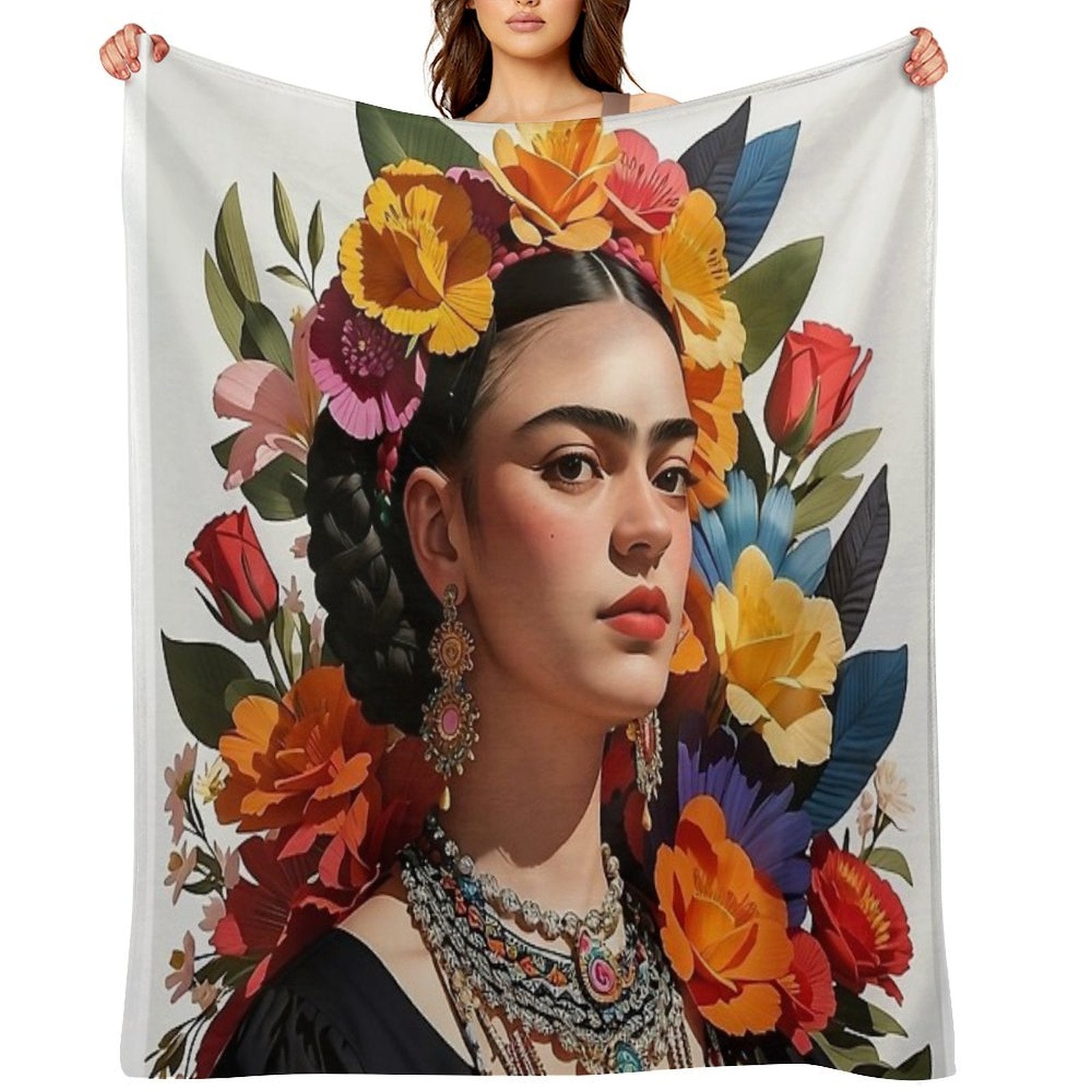 Frida Khalo All The Flowers- 1 Premium Throw Blanket