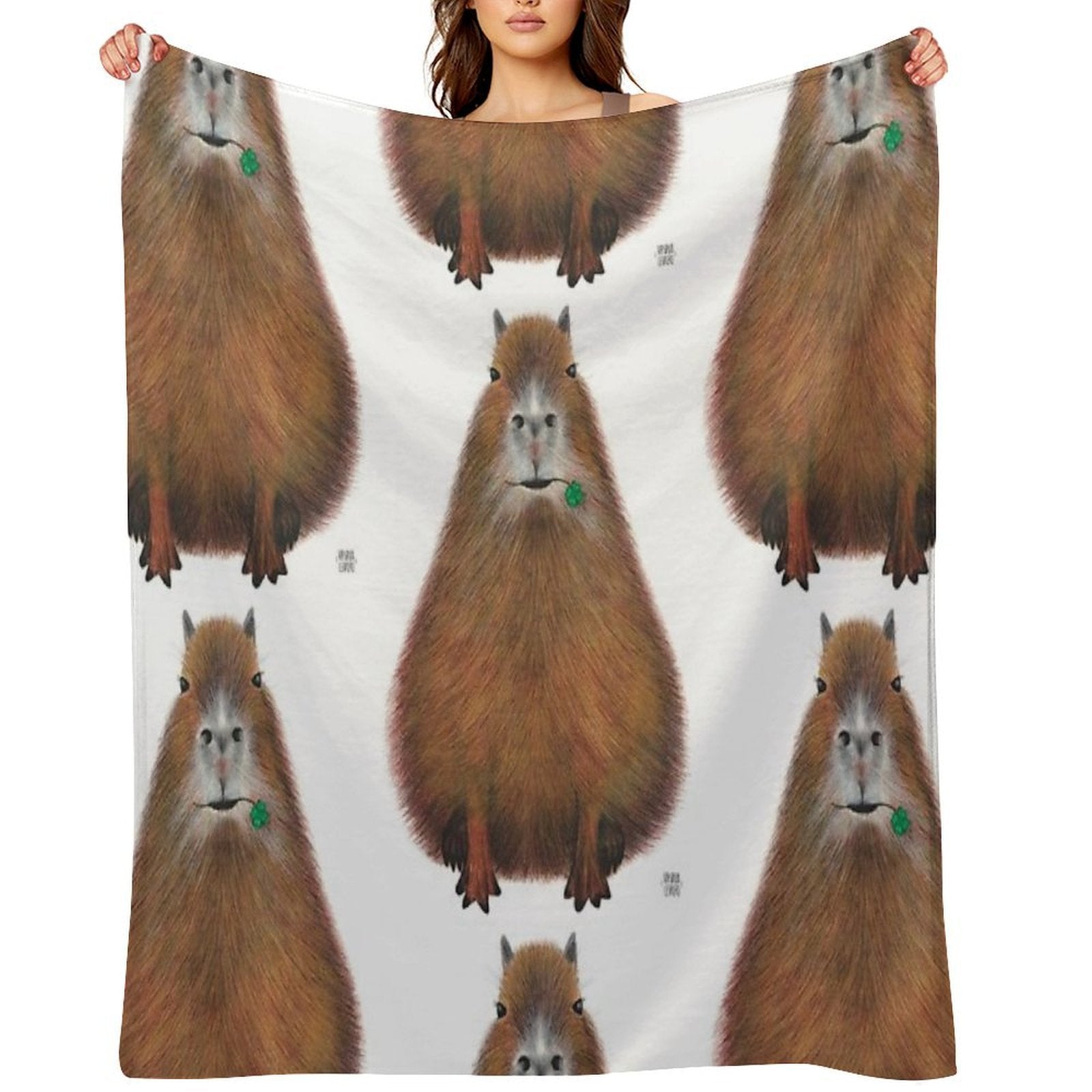 Capybara High Quality, Hand Made Illustration Comfort Throw Blanket