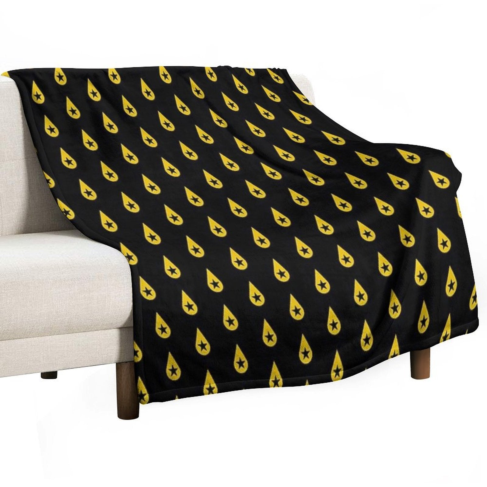 Found Heaven Black Star Shrink-resistant Throw Blanket