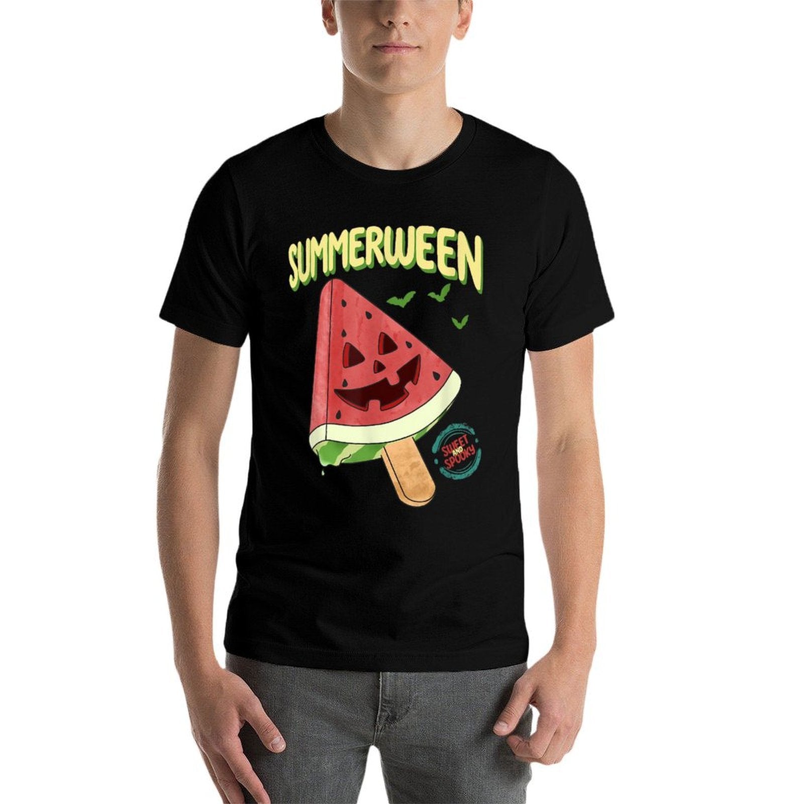 Summerween Sweet And Spooky Halloween  Rolled Sleeves T-Shirt
