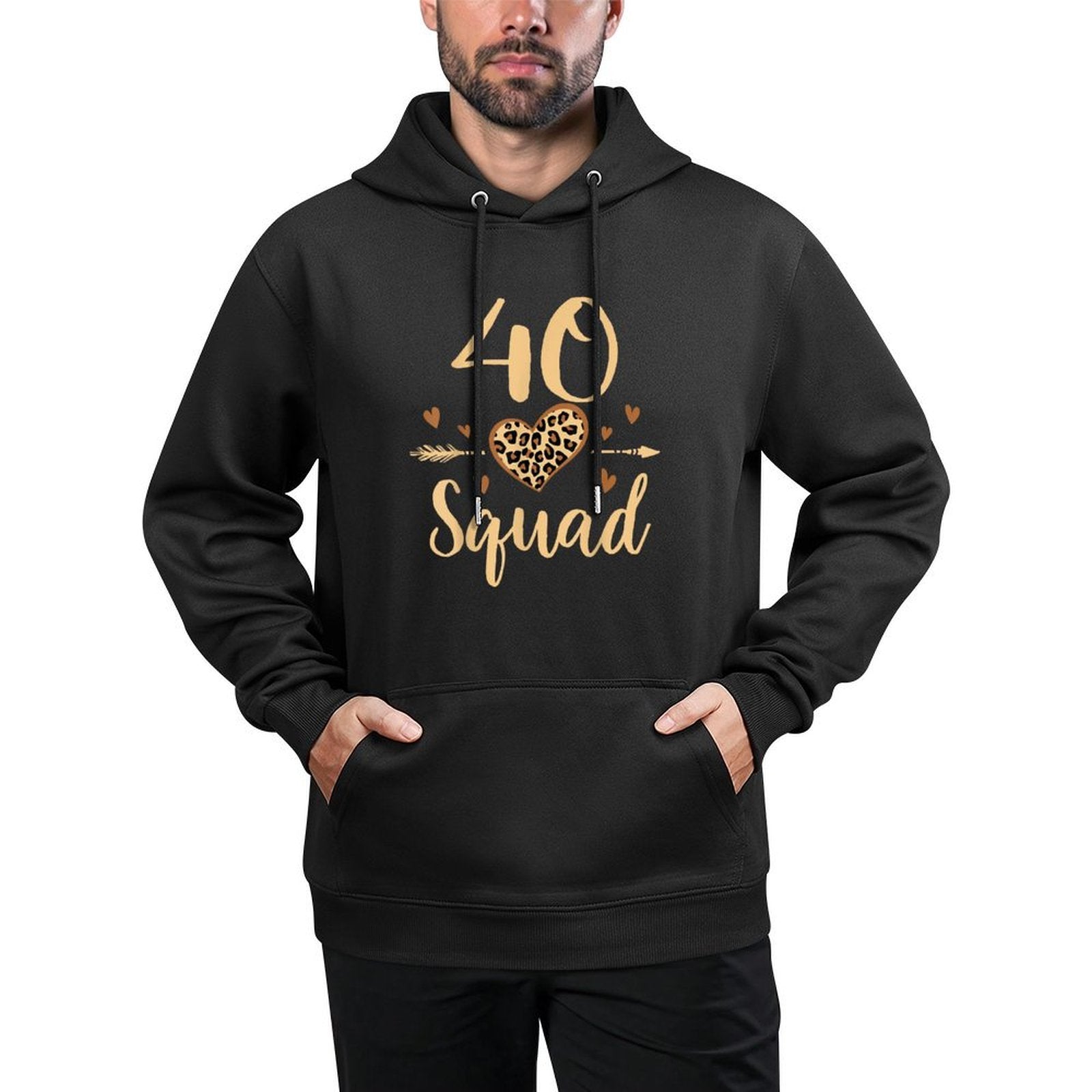 40 Year Old Birthday Squad Leopard 40th & Fabulous Party Pilling-Resistant Hoodie