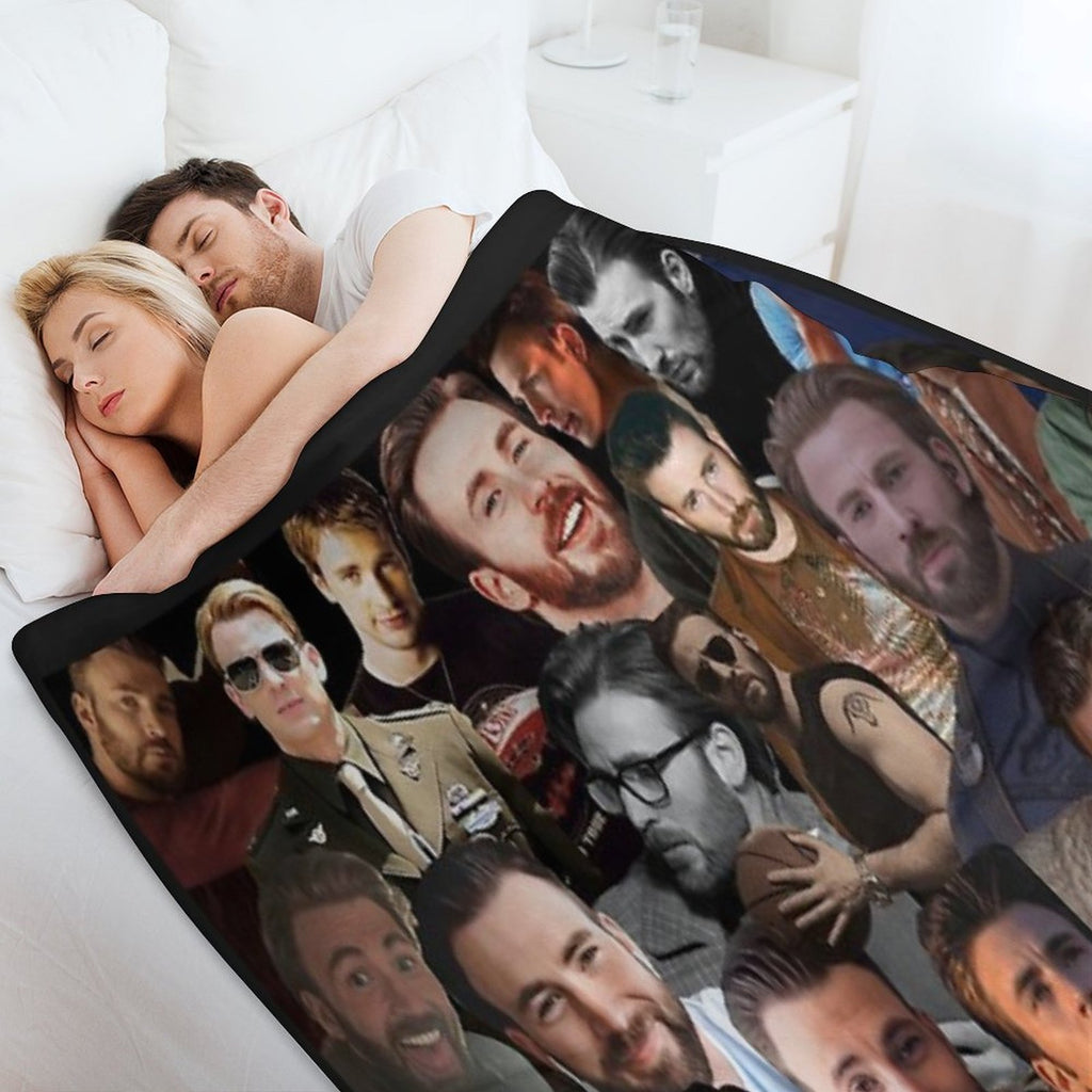 Chris Evans Collage Machine-washable Throw Blanket