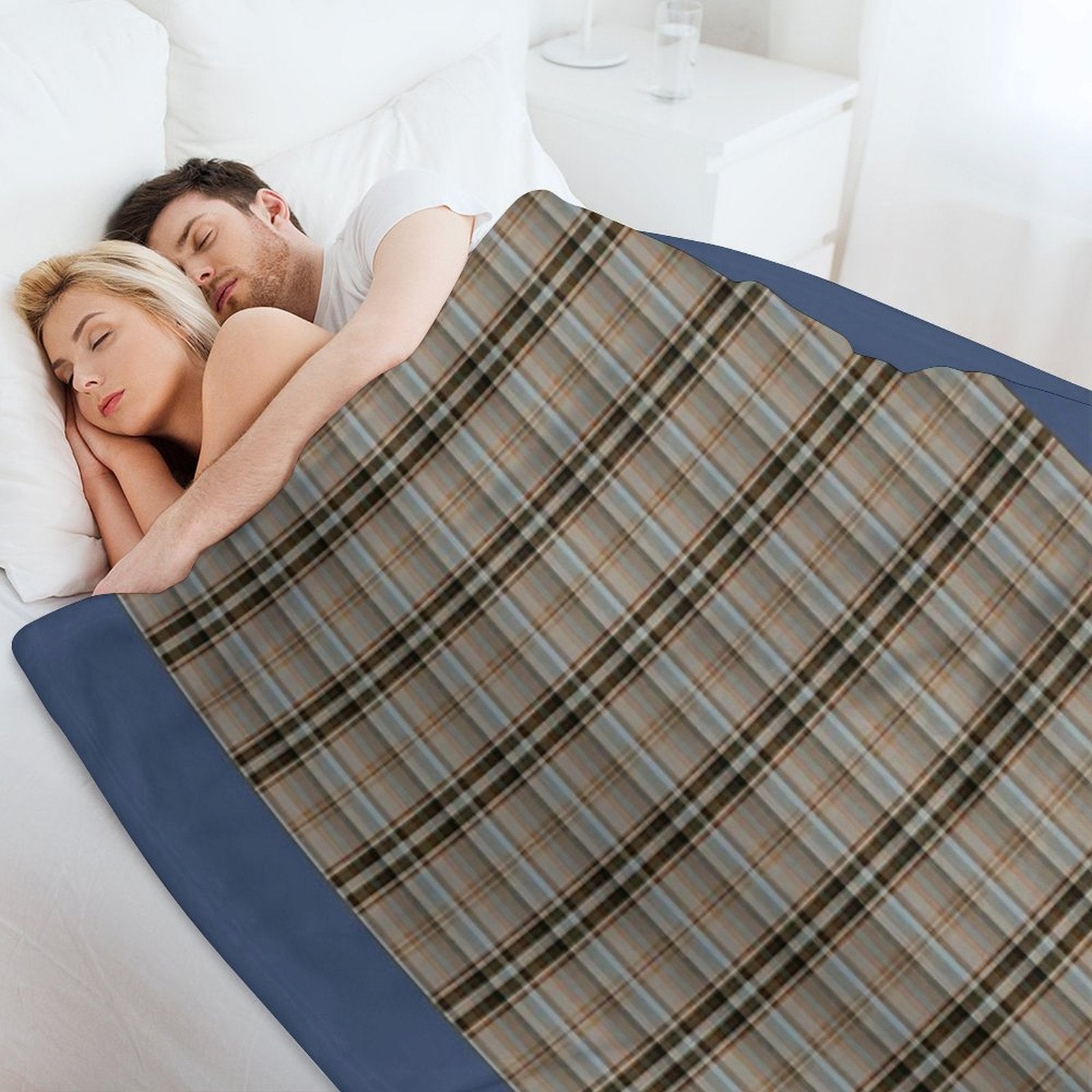 Triumph TR7 Navy Tartan Blanket Velvety-soft Throw Blanket