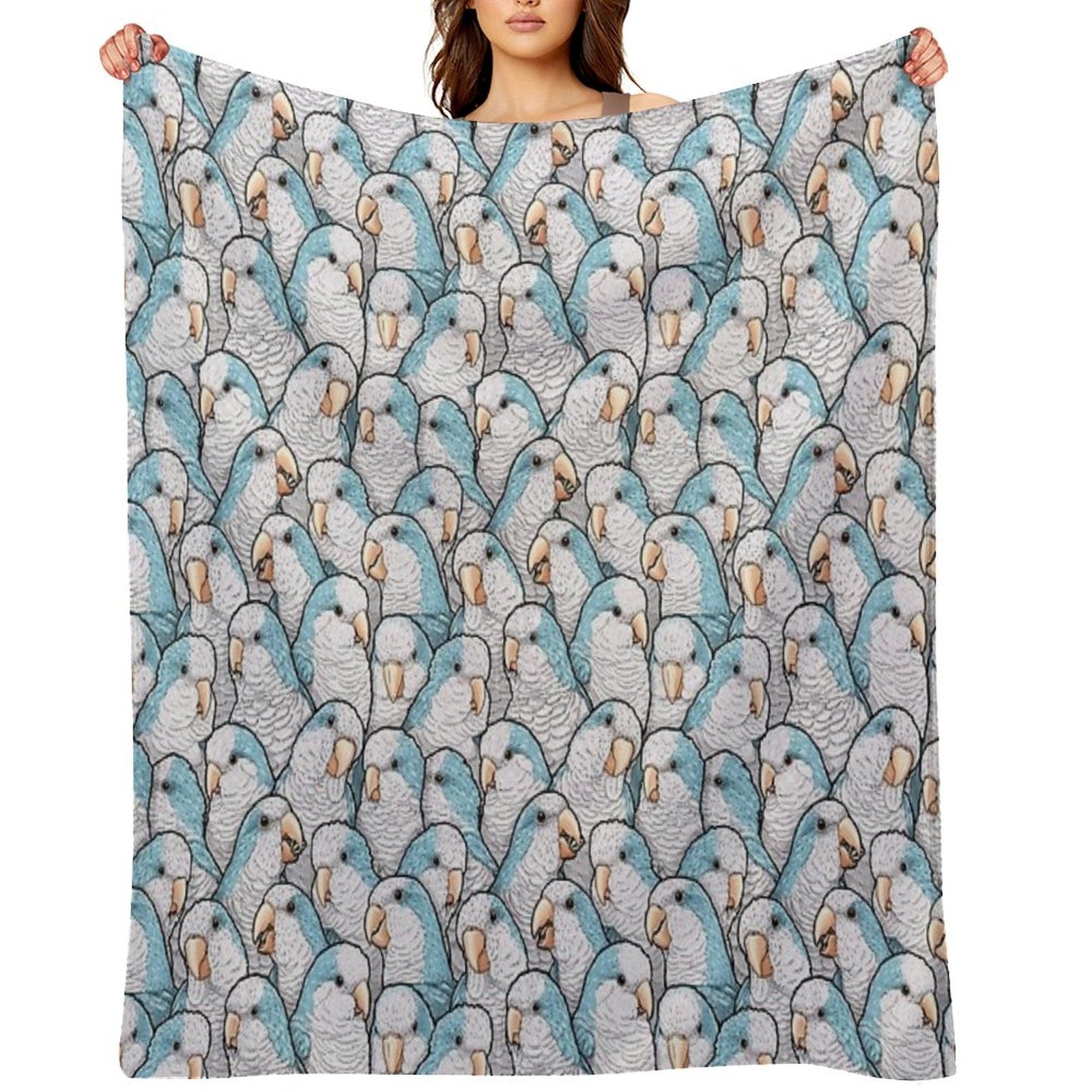 Blue Quaker Monk Parakeets All-season Throw Blanket