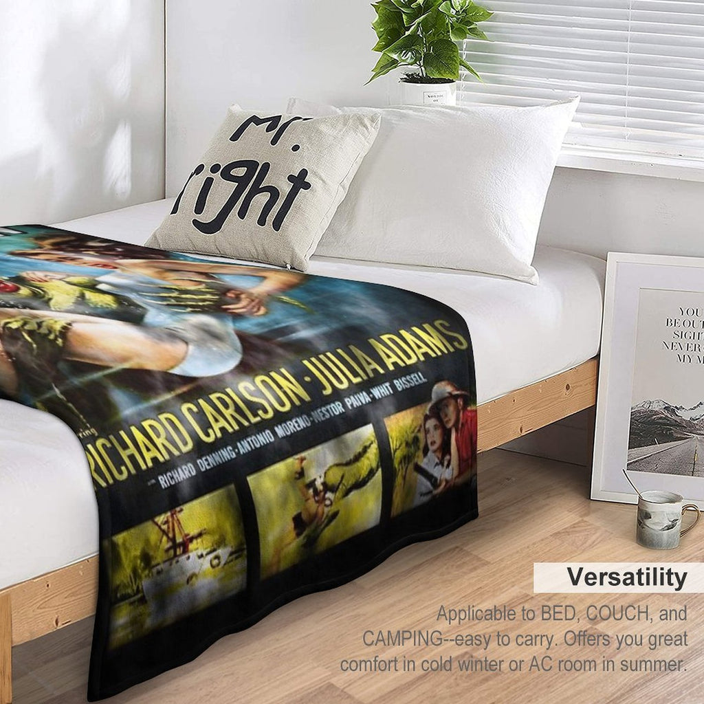 Creature From The Black Lagoon - Dark Version. Plush Throw Blanket