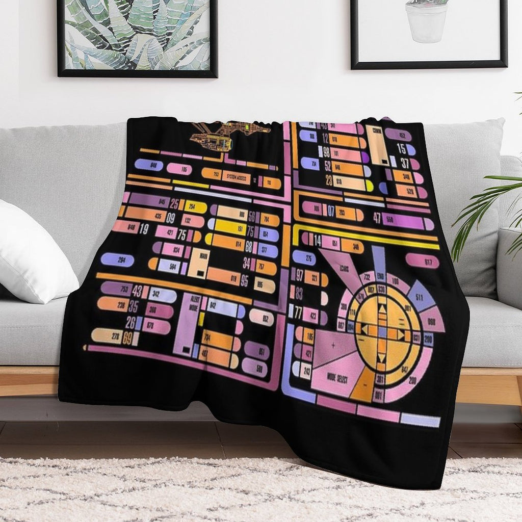 TNG Interface Space Future Control Panel Machine-washable Throw Blanket