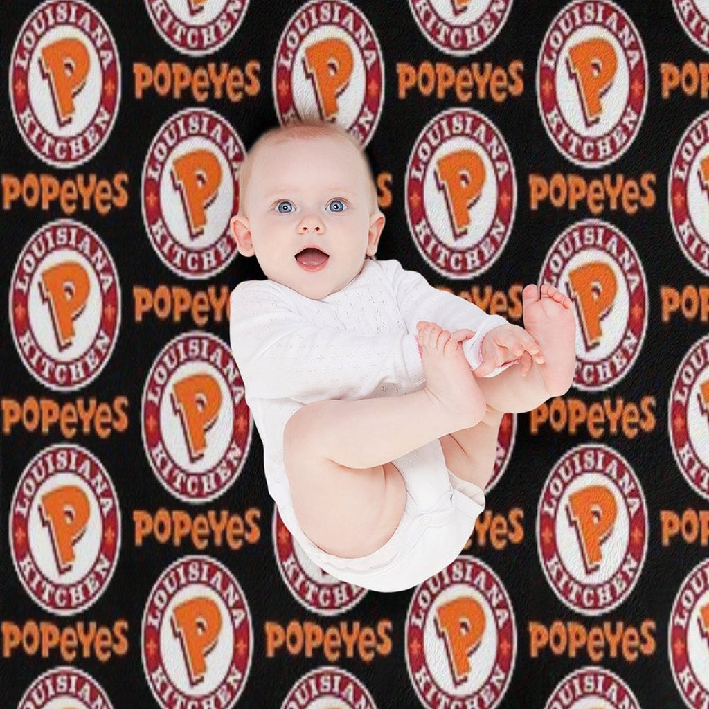 Louisiana Kitchen Popeyes Classic Logos Premium Throw Blanket