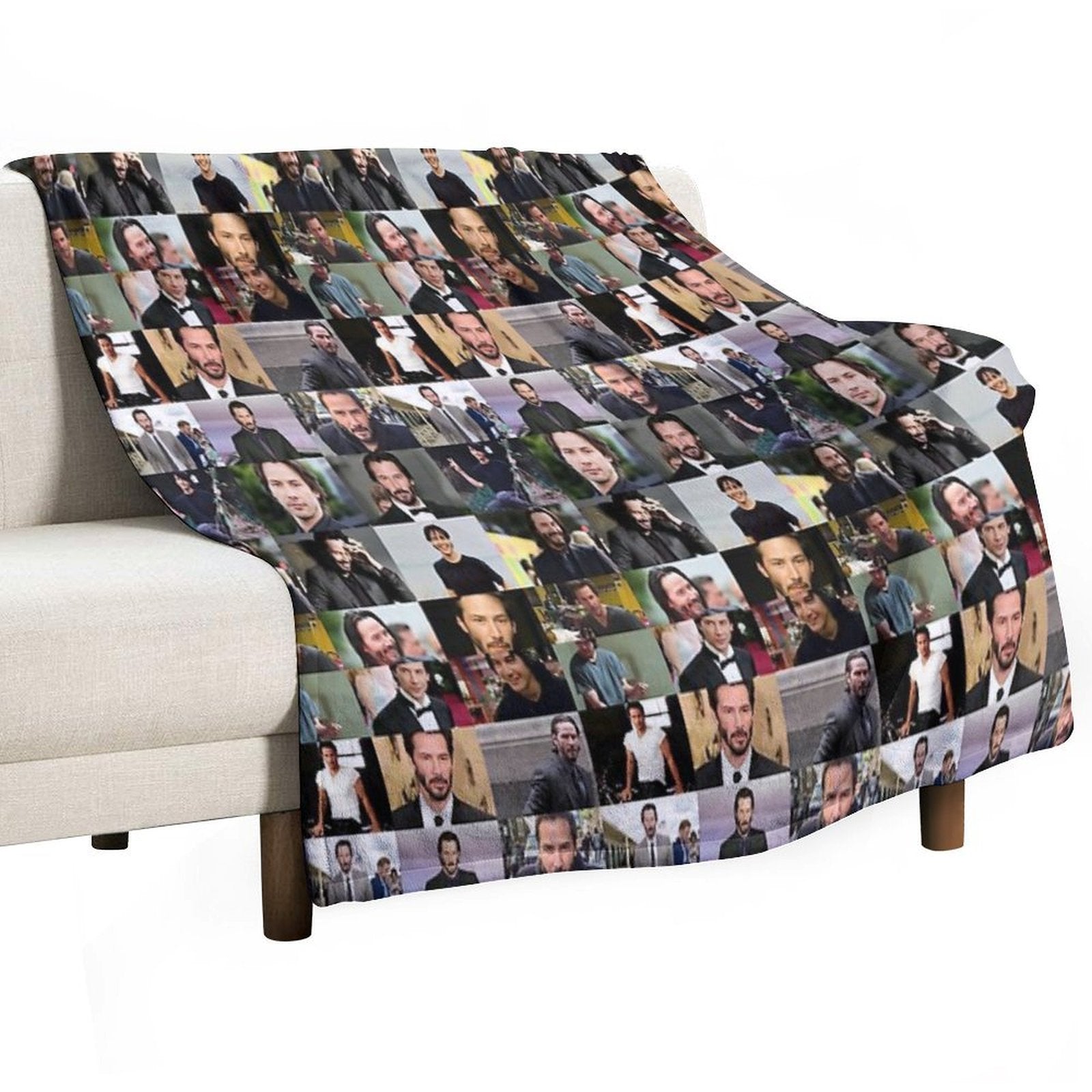 Keanu Reeves Collage Travel-friendly Throw Blanket