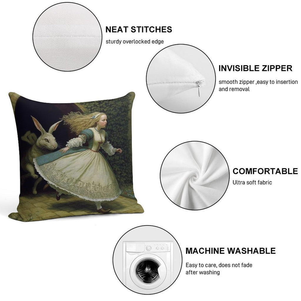 Alice - Alice in Wonderland Collection Soft Skin-Friendly Throw Pillow