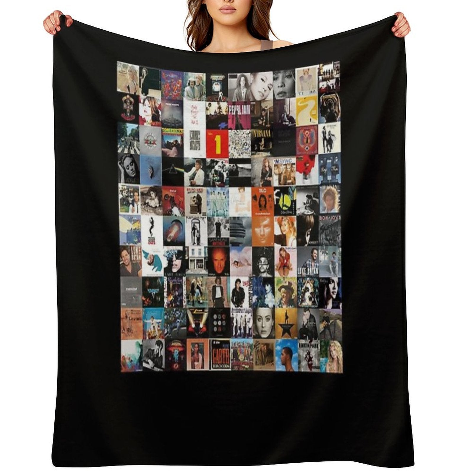 Pop Album Cover Collage Classic Gift-ready Throw Blanket