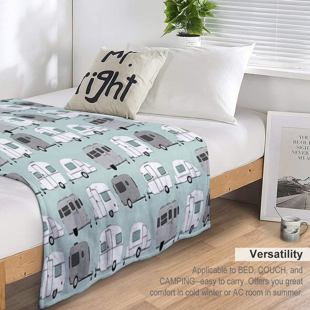 Chromatic Vintage Caravan Pattern Compact Throw Blanket