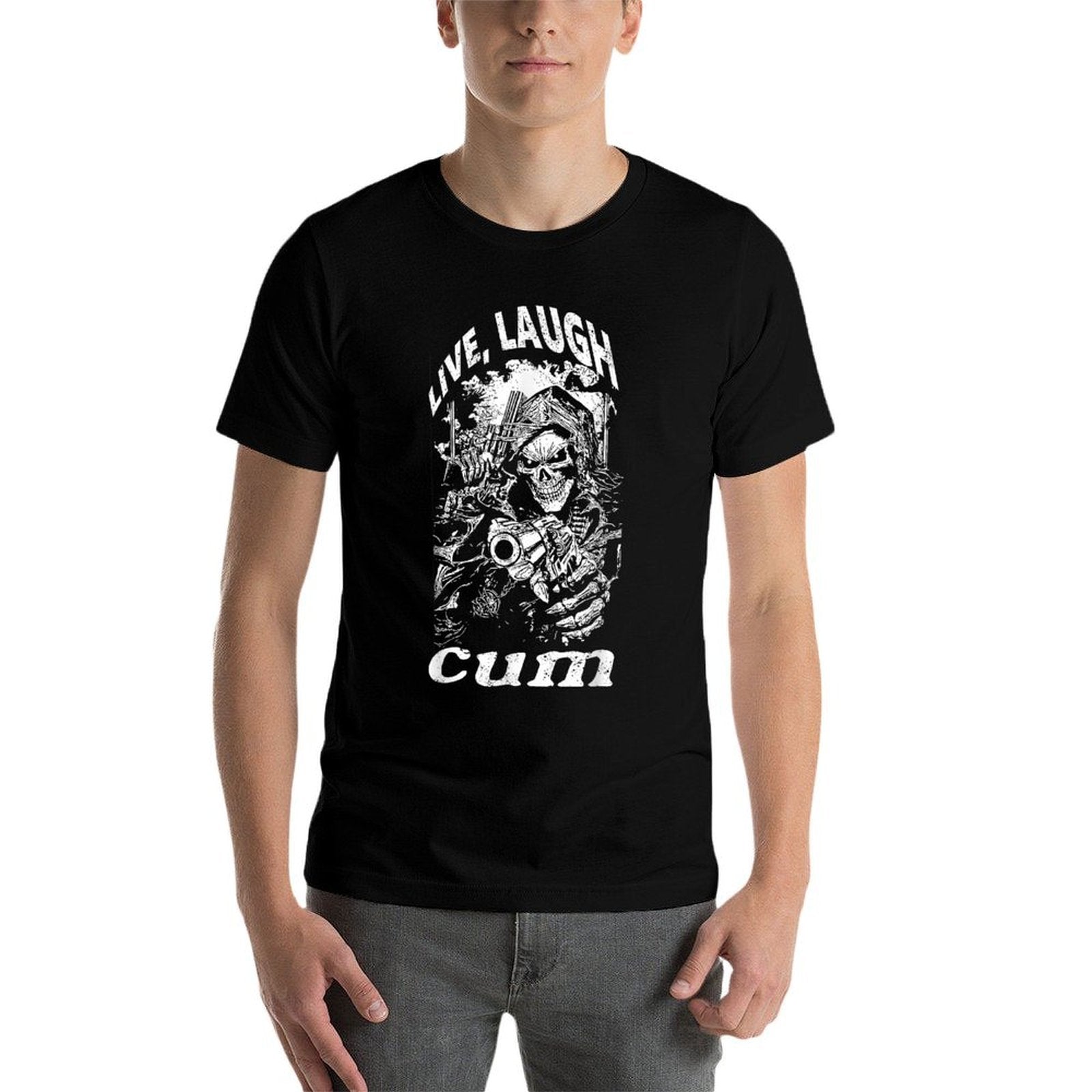 Live Laugh Cum Reaper Funny Vintage Goth Emo Gag Comfortable T-Shirt