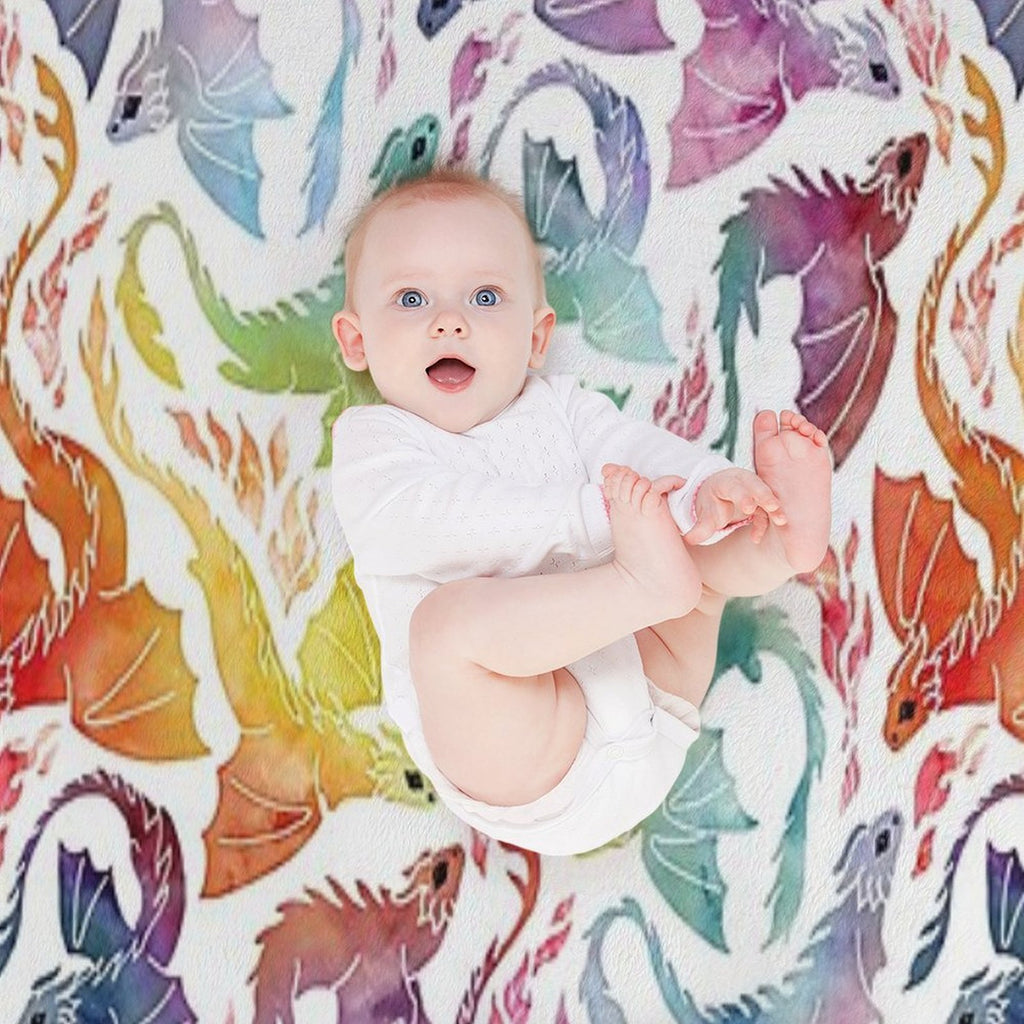 Dragon Fire Rainbow Anti-pilling Throw Blanket