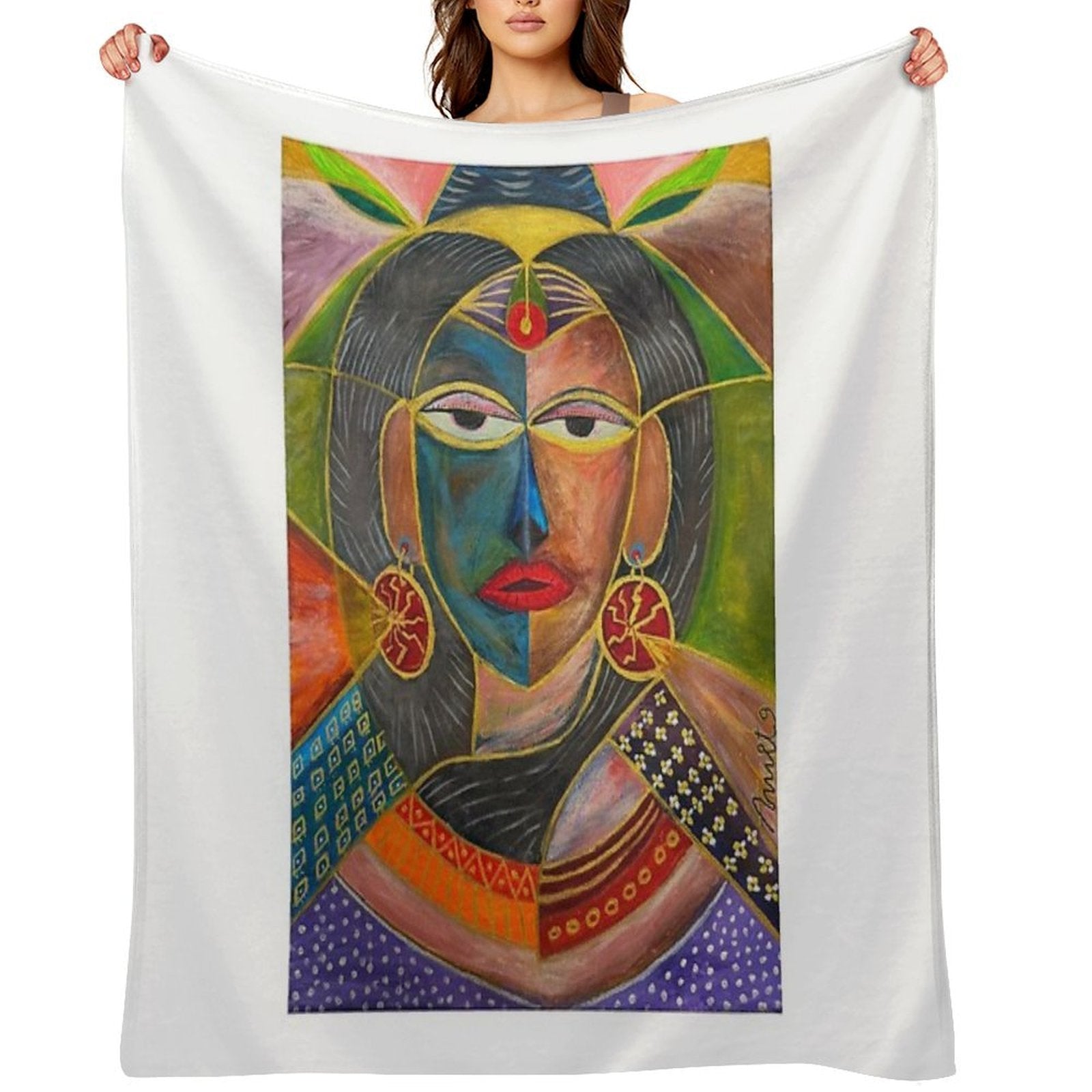 Celtic Spirit Woman Travel-friendly Throw Blanket