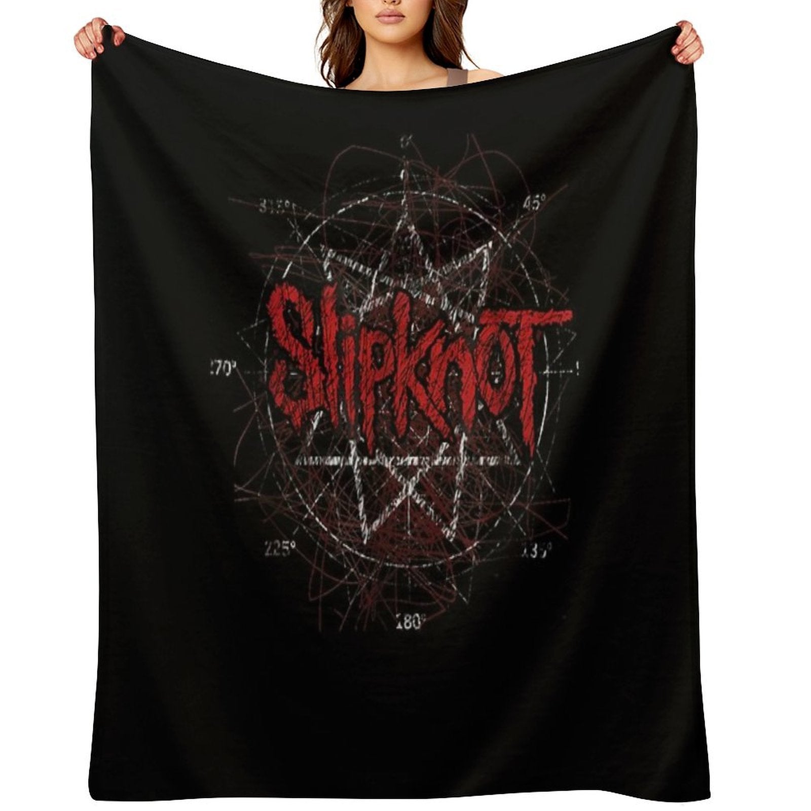S-l-i-p-k-n-o-t Band Scribble Star Logo Plush Throw Blanket