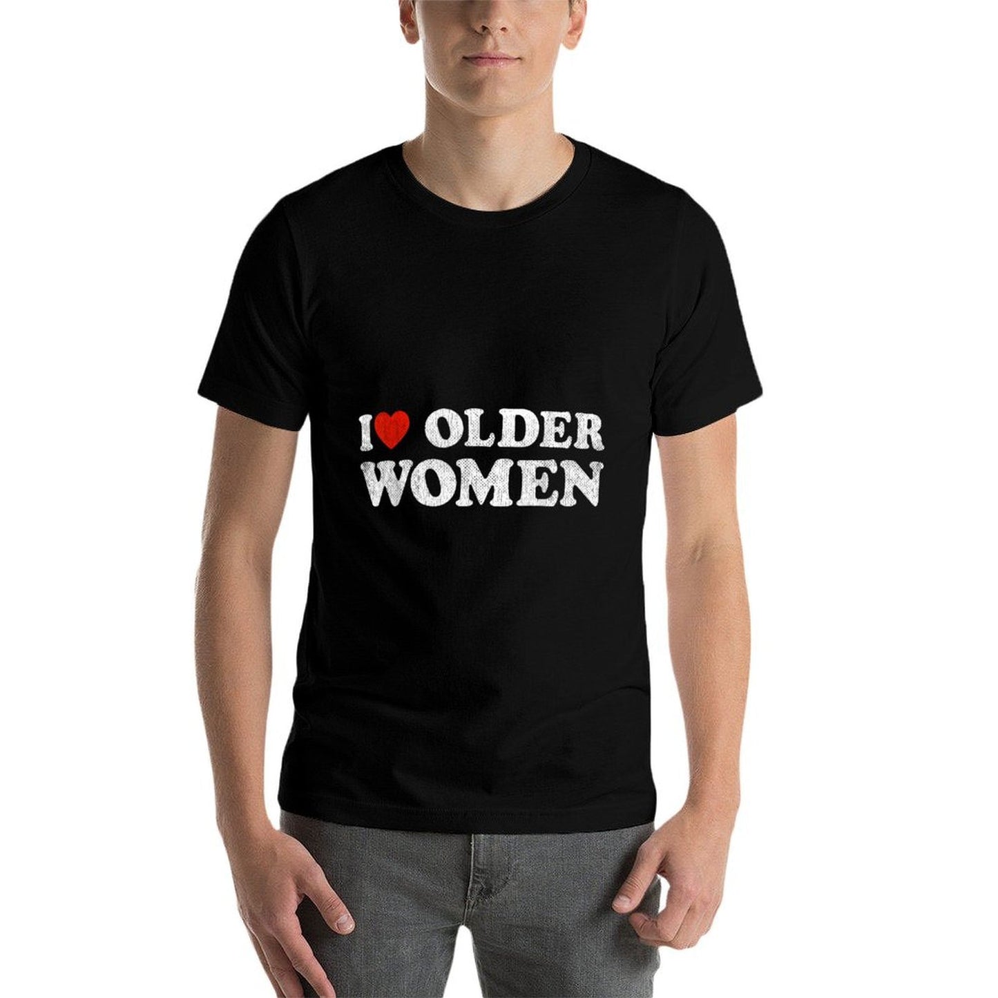 I Love Older Women Red Heart Older Women Sarcasm  Slim-fit Cut T-Shirt