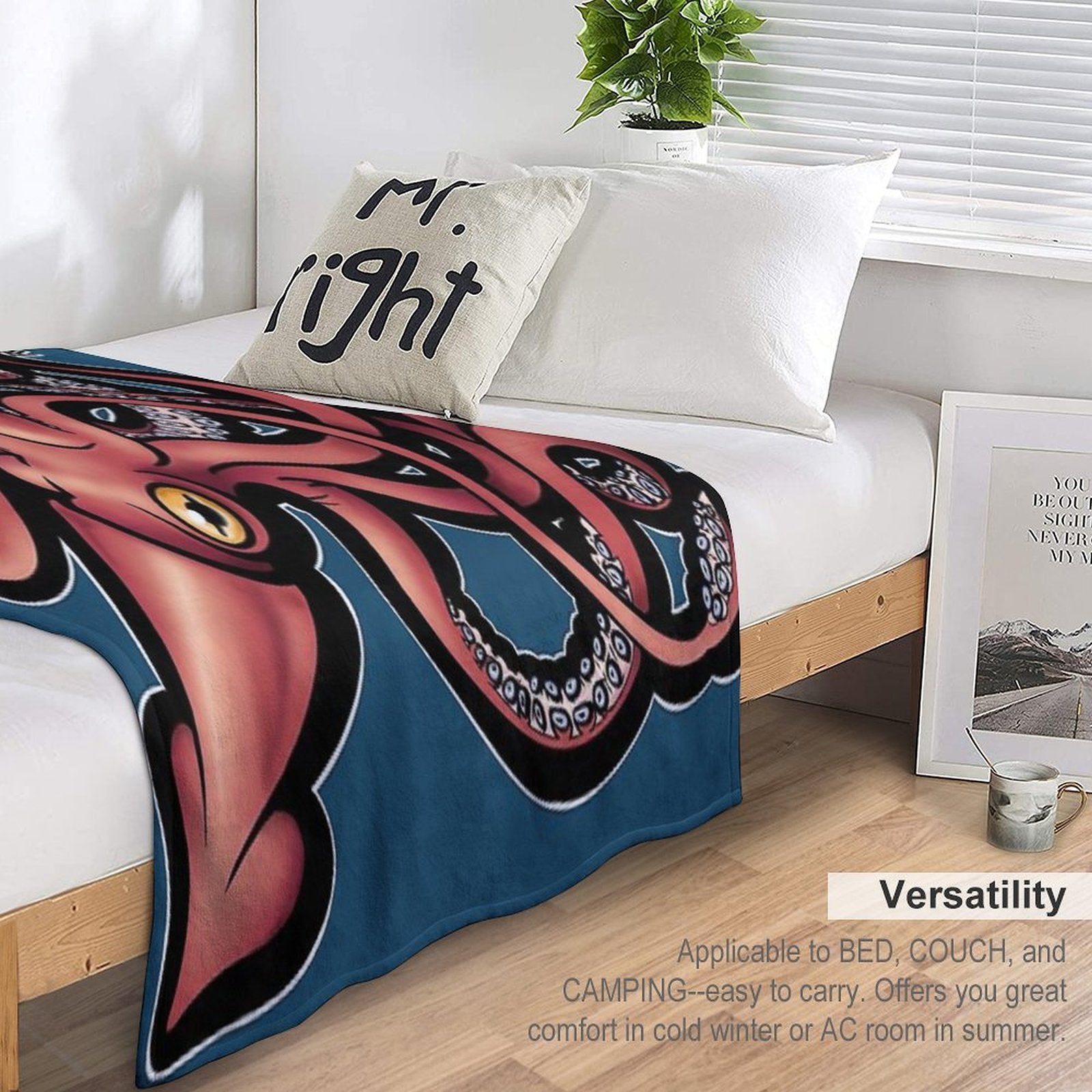 Red Giant Squid Architeuthis Gift-ready Throw Blanket