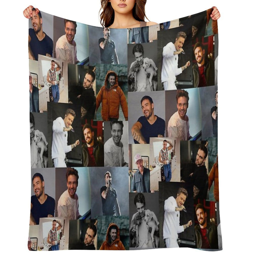 Liam Payne Collage Wrinkle-free Throw Blanket