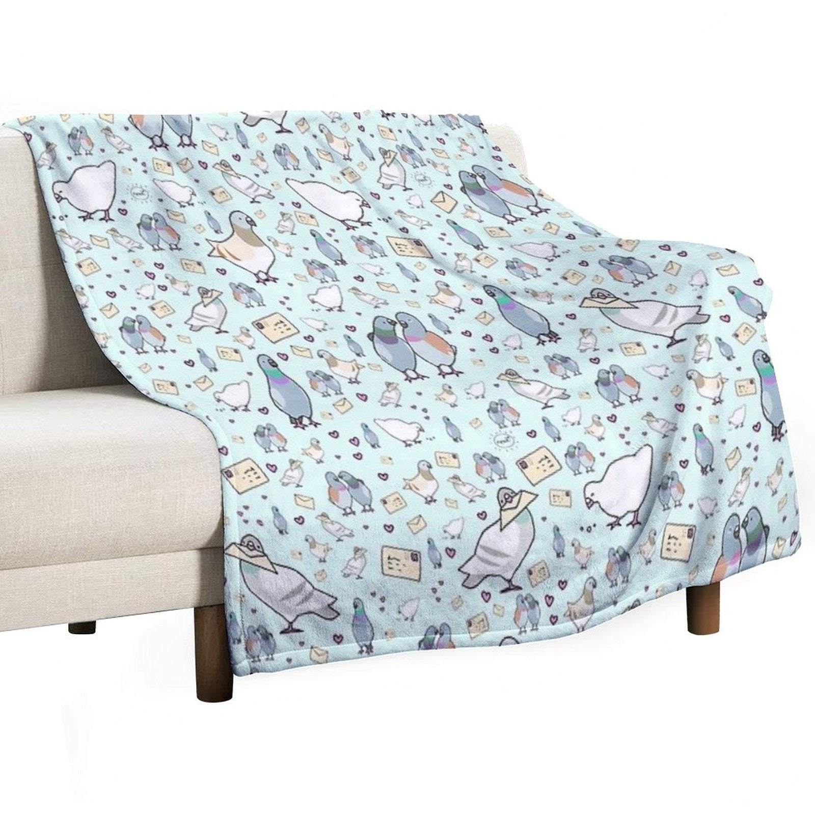 Pigeons Machine-washable Throw Blanket