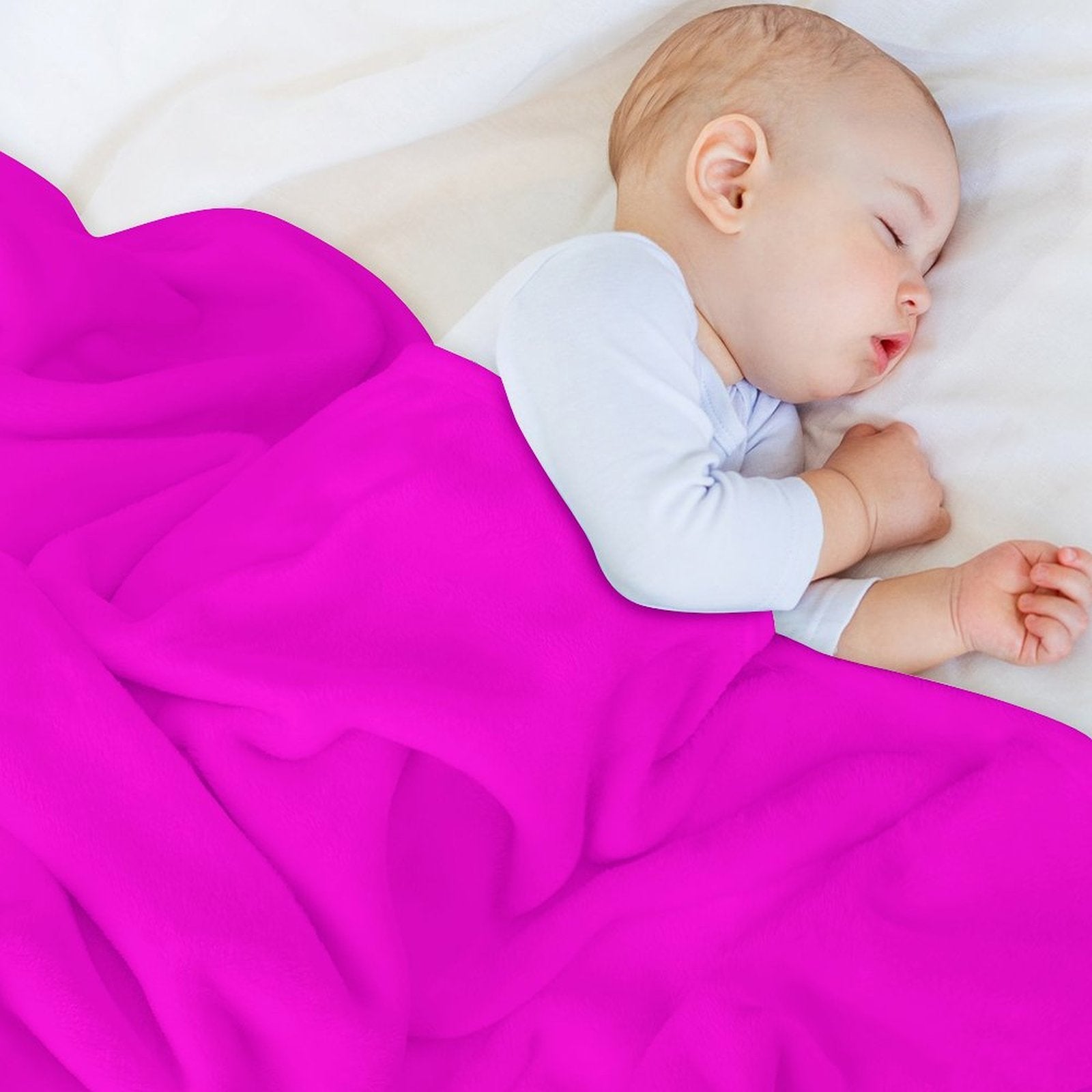 Fluorescent Neon Hot Pink Machine-washable Throw Blanket