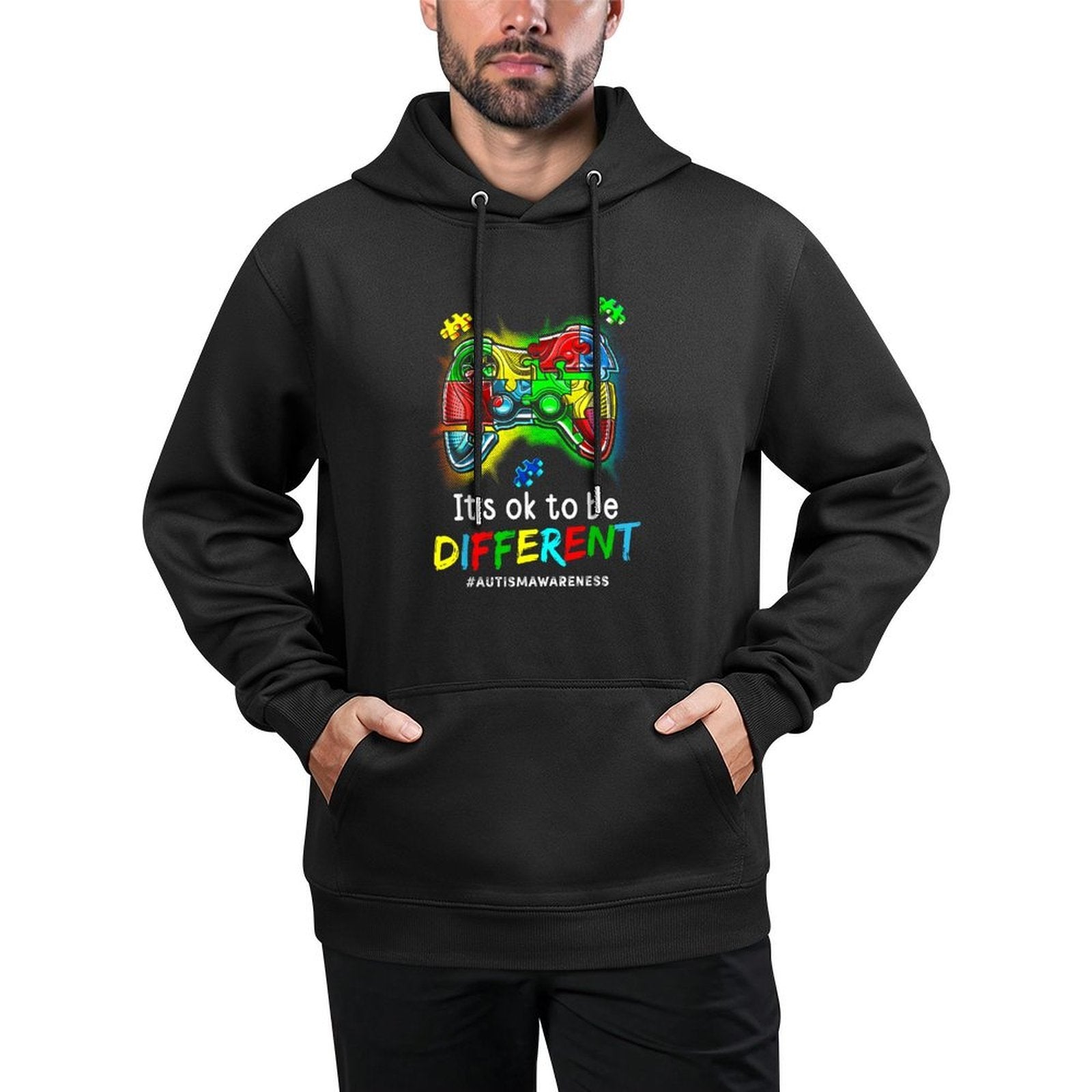 Autism Awareness Men Kids Boys Autism Video Game Month Easy Care Hoodie