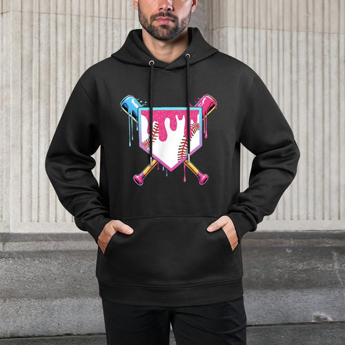 Baseball Drip For Boys Home Plate Ice Cream Drip Youth Breathable Fabric Hoodie