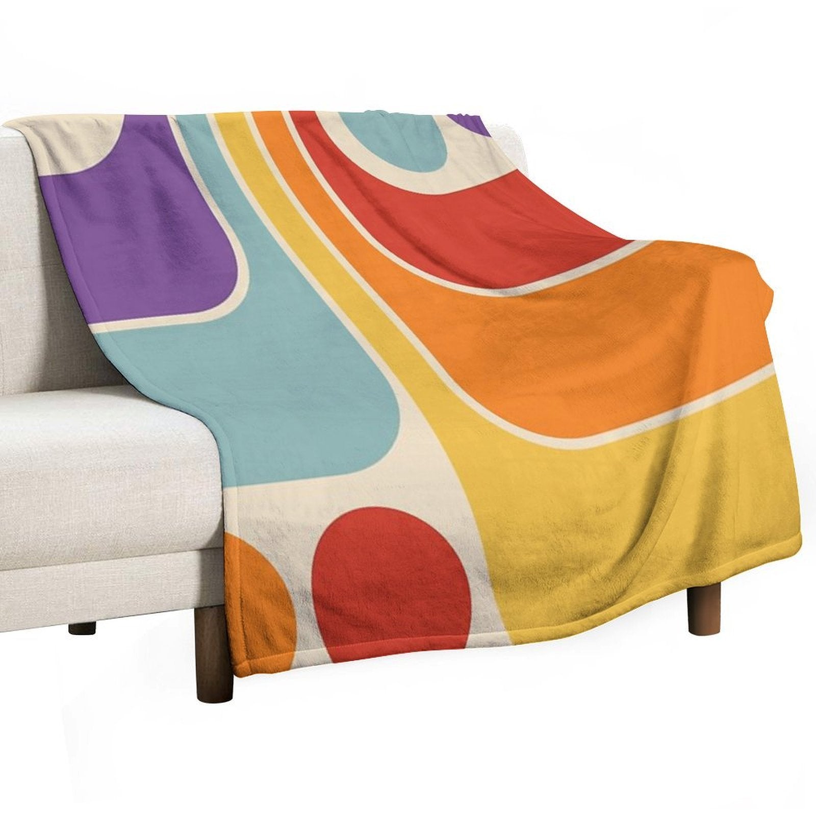 Retro Geometric Design 628 Eco-conscious Throw Blanket