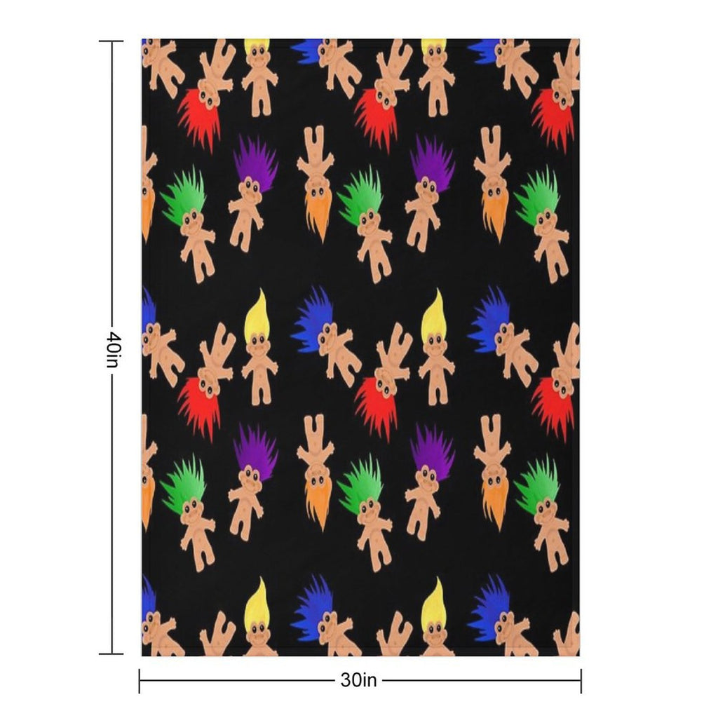 Troll Dolls Pattern Velvety-soft Throw Blanket