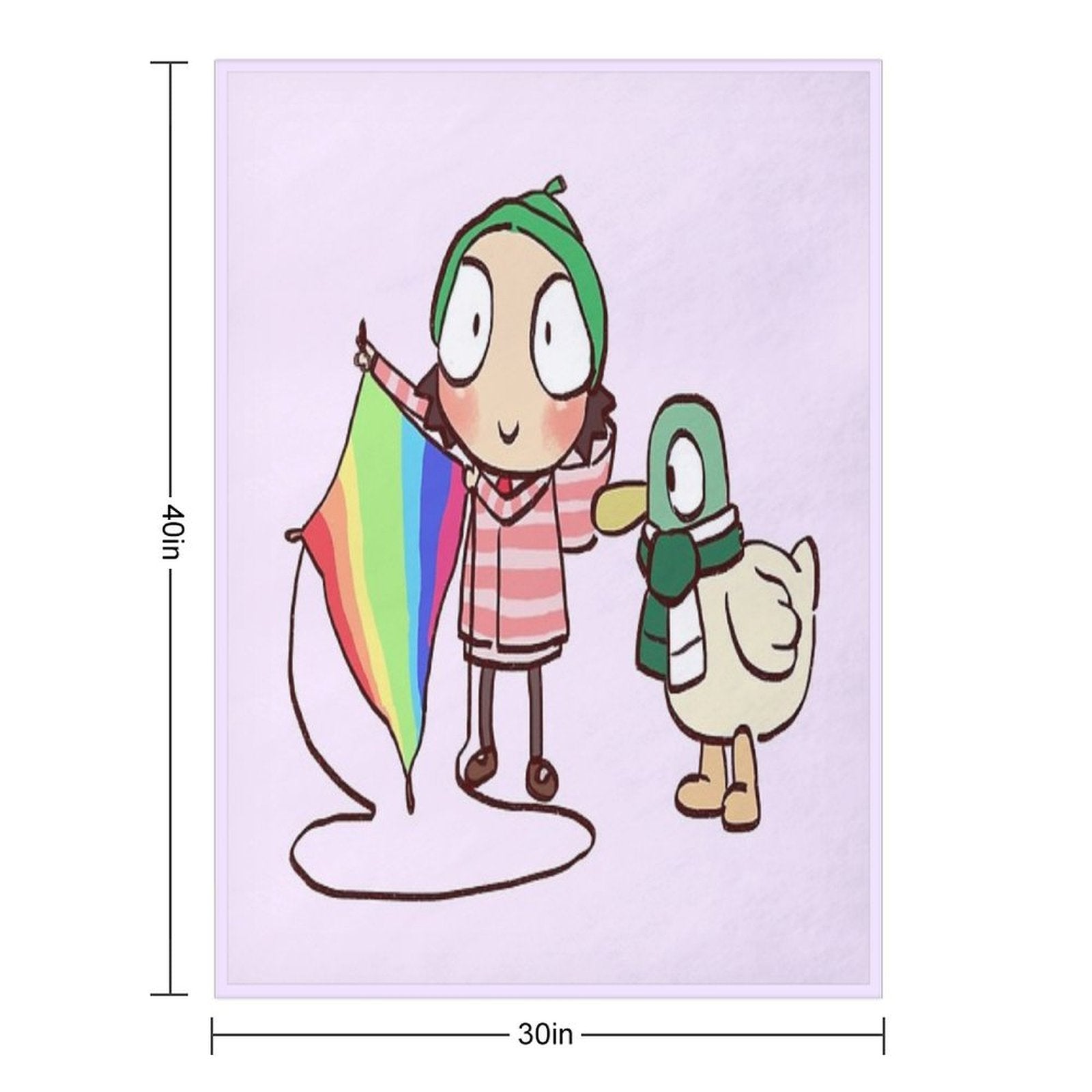 I Draw Sarah And Duck And Rainbow Kite from Kite Flight  Sarah And Duck Wrinkle-free Throw Blanket